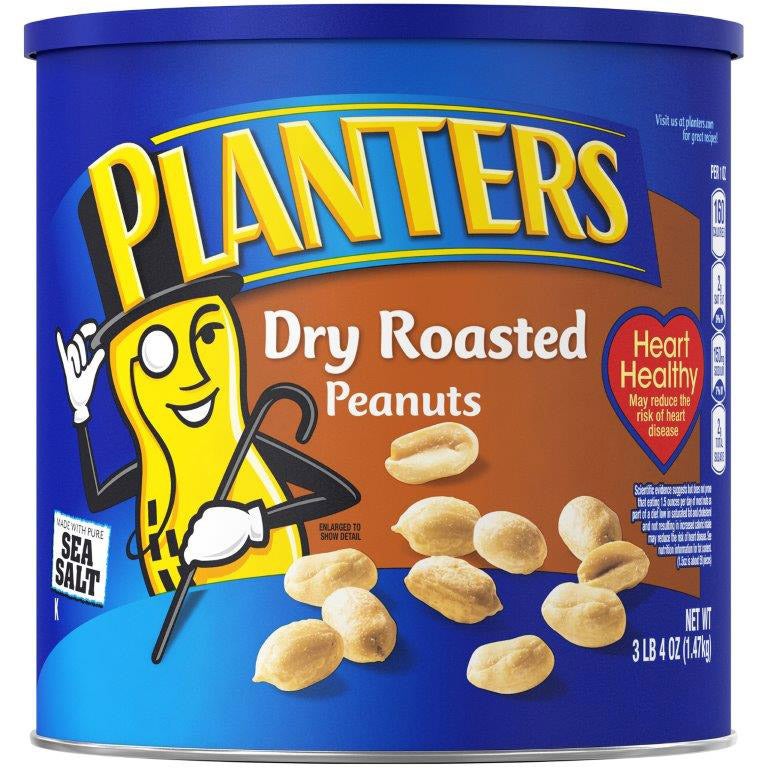 Planters Dry Roasted Peanuts, 3.25 lbs