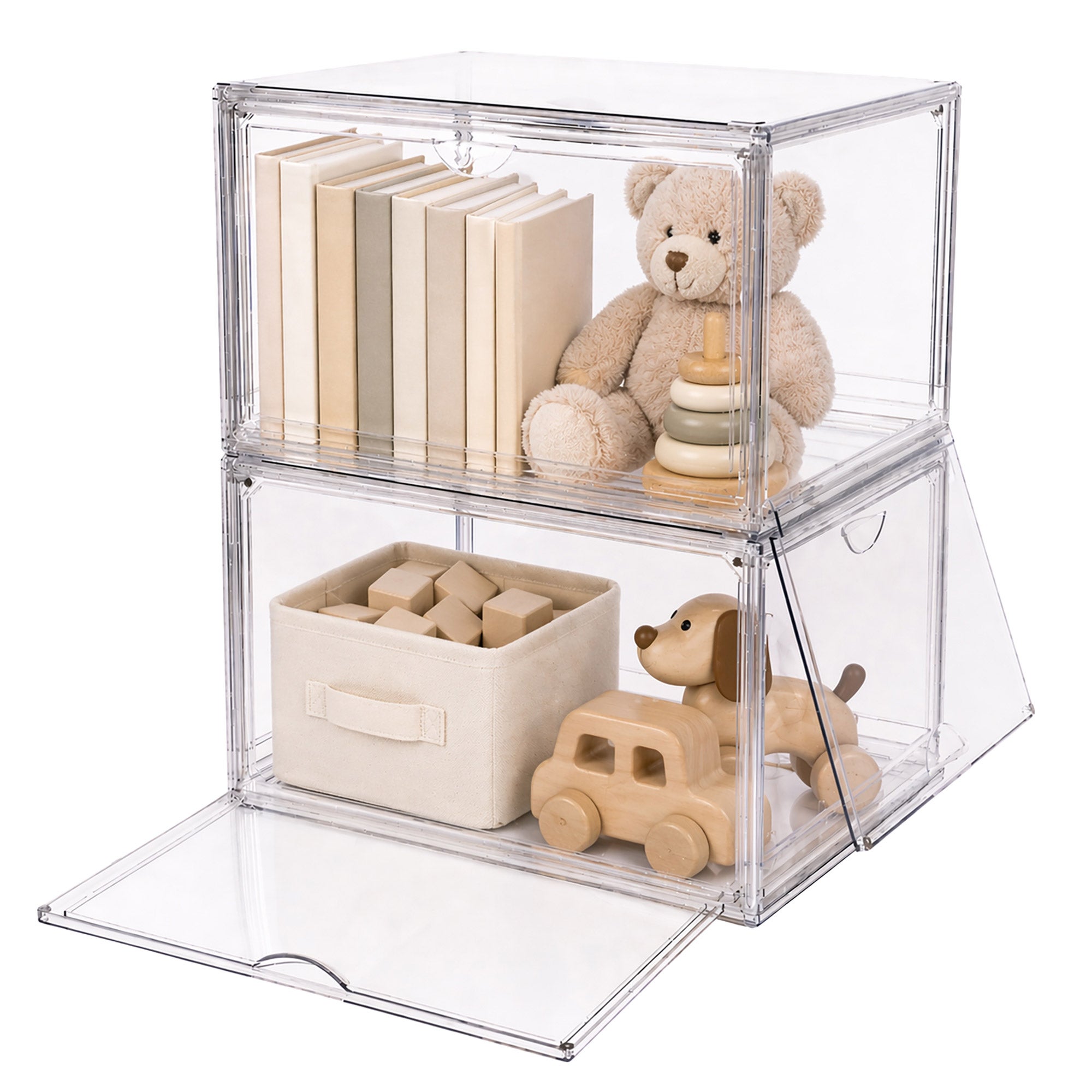 Clear Stackable Shoebox & Organizer, 4-pack