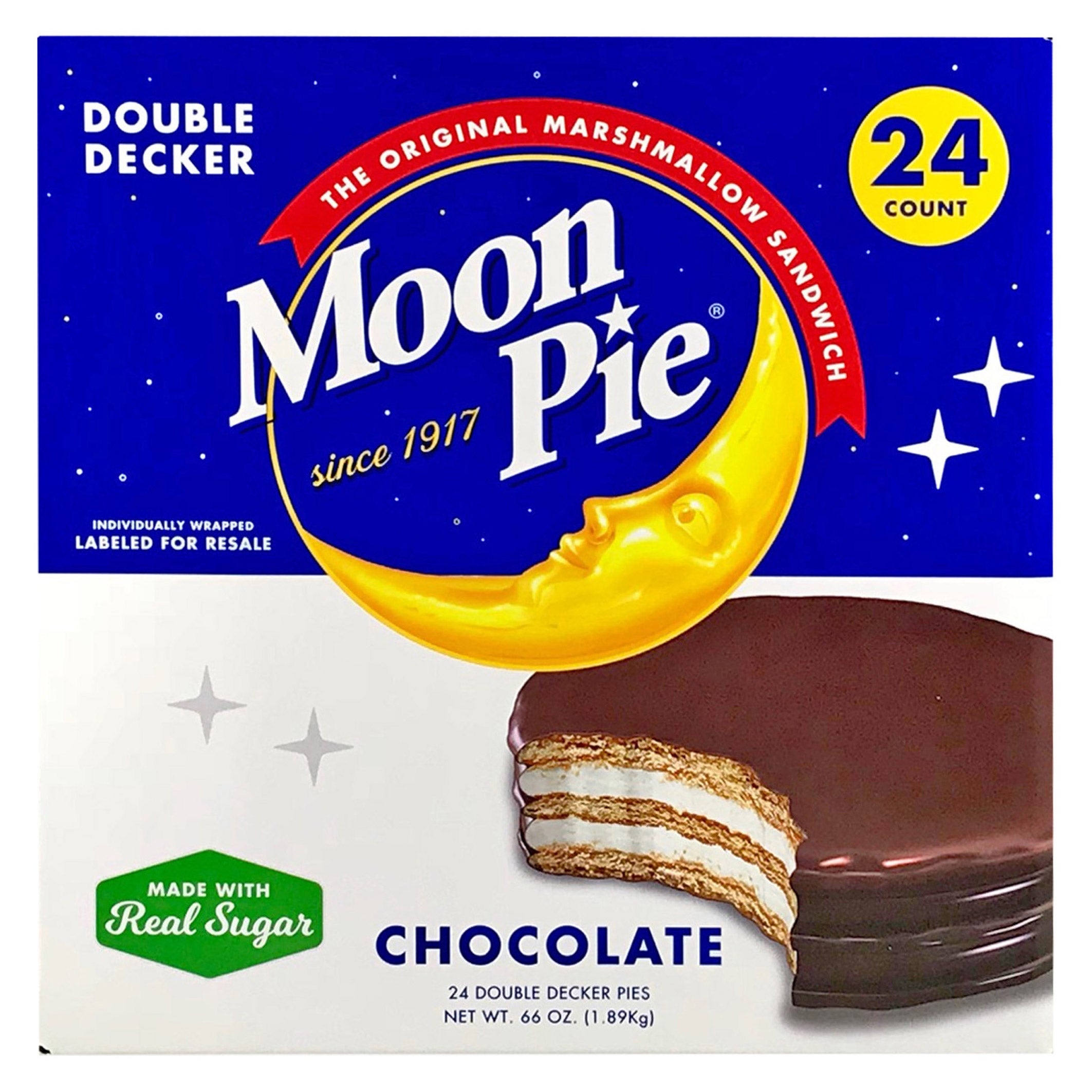 Chattanooga Moon Pie Double Decker Pies, Chocolate, 2.75 oz, 24-count
