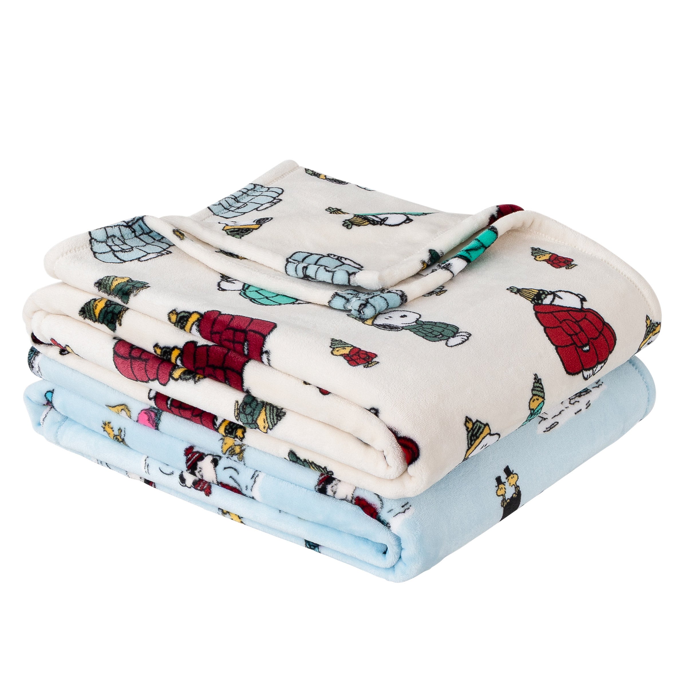 Peanuts Printed VelvetLoft Throw, Holiday 2-pack