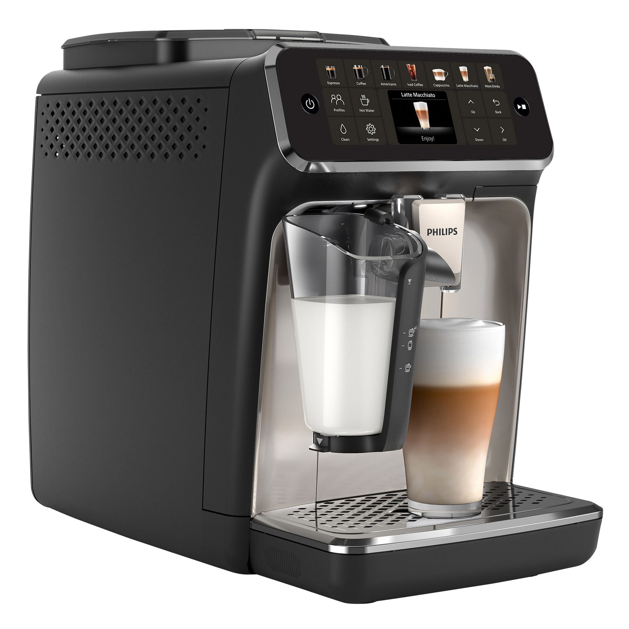 Philips 4400 Full Auto Coffee and Espresso Machine, LatteGo Milk Frother