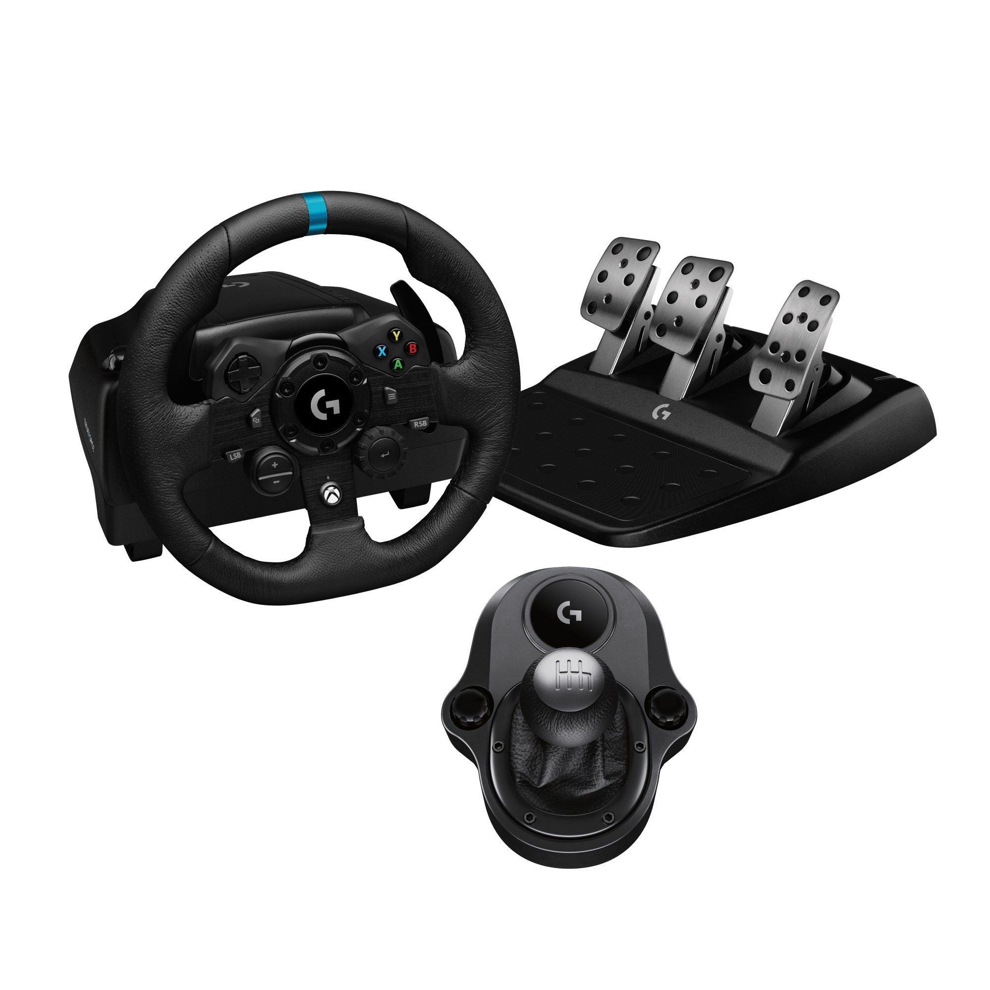 Logitech G Driving Force Racing Simulator Bundle with G923 TrueForce Feedback Steering Wheel, Pedals & Shifter - Xbox Series X|S