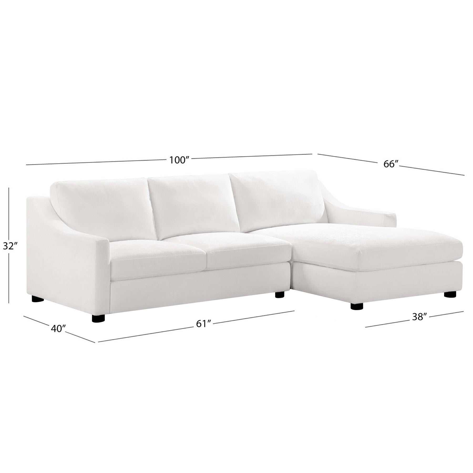 Larissa Fabric Chaise Sofa