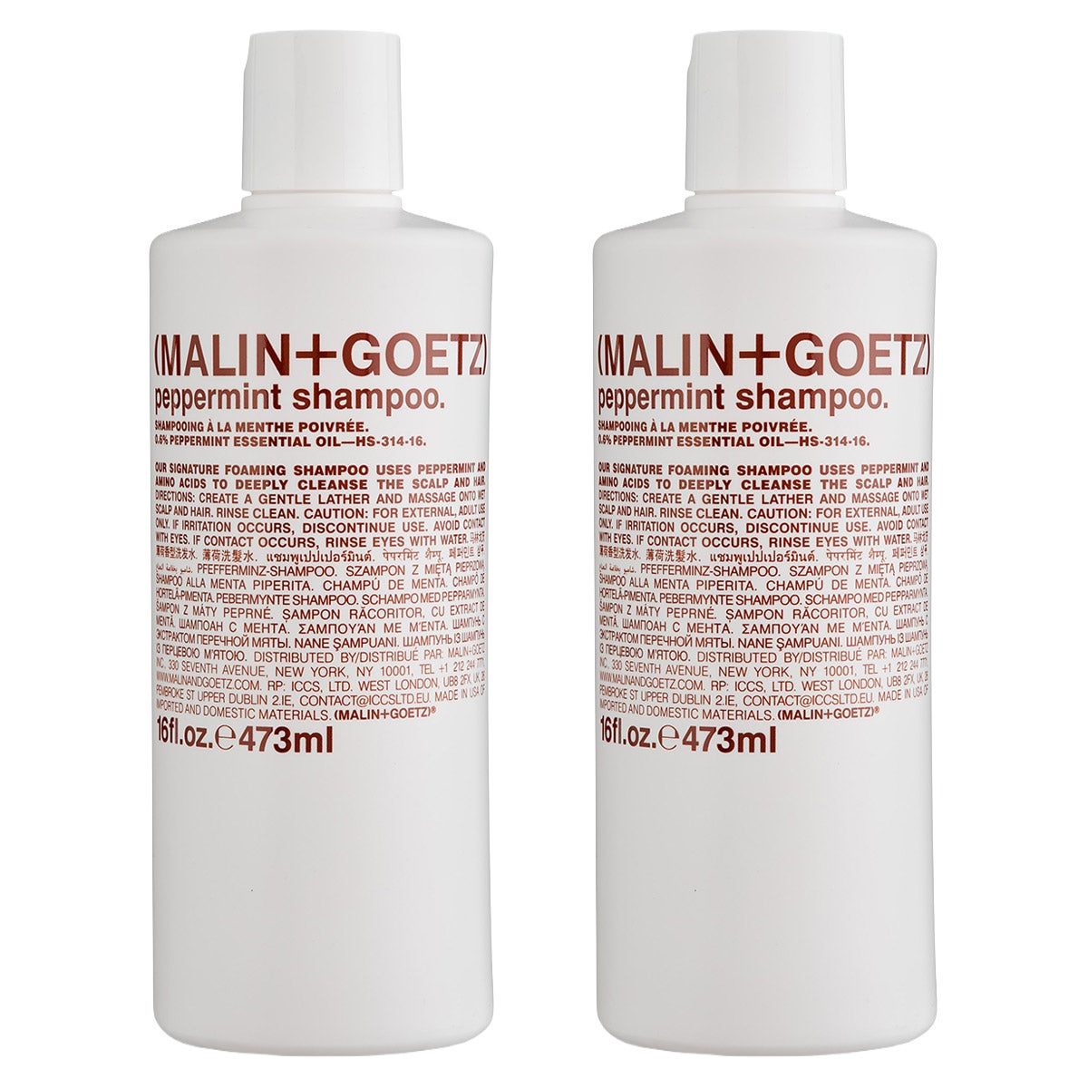 MALIN+GOETZ Peppermint Shampoo, 16 fl oz, 2-pack