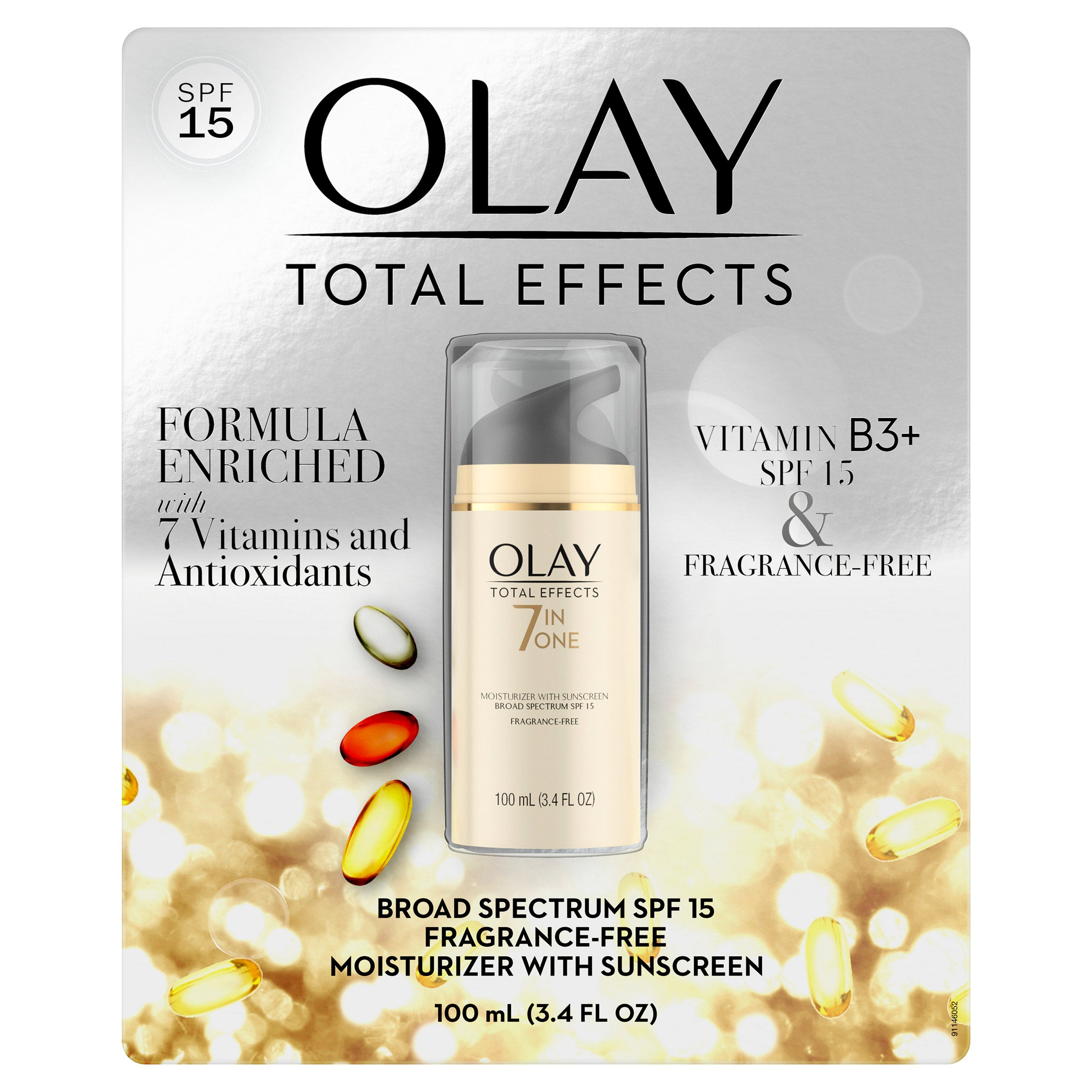 OLAY Total Effects 7-in-1 Moisturizer SPF 15 Fragrance Free, 3.4 fl oz