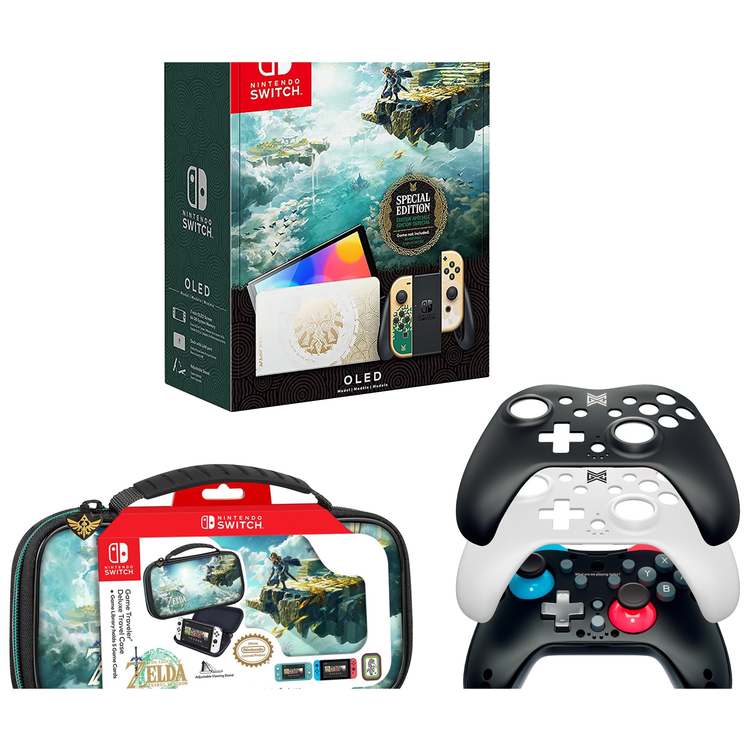 Nintendo Switch OLED - The Legend of Zelda: Tears of the Kingdom Edition with Case and Wireless Controller Bundle