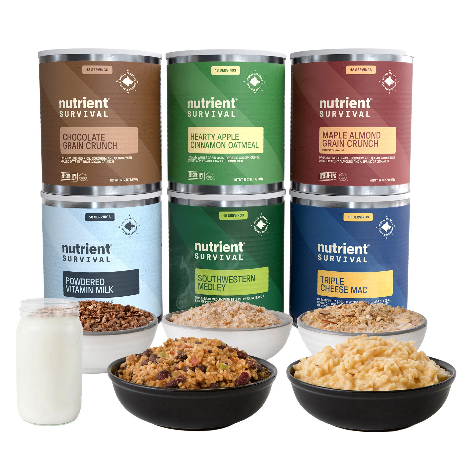 Nutrient Survival Freeze Dried Emergency Food Supply 6-count (122 Total Servings)