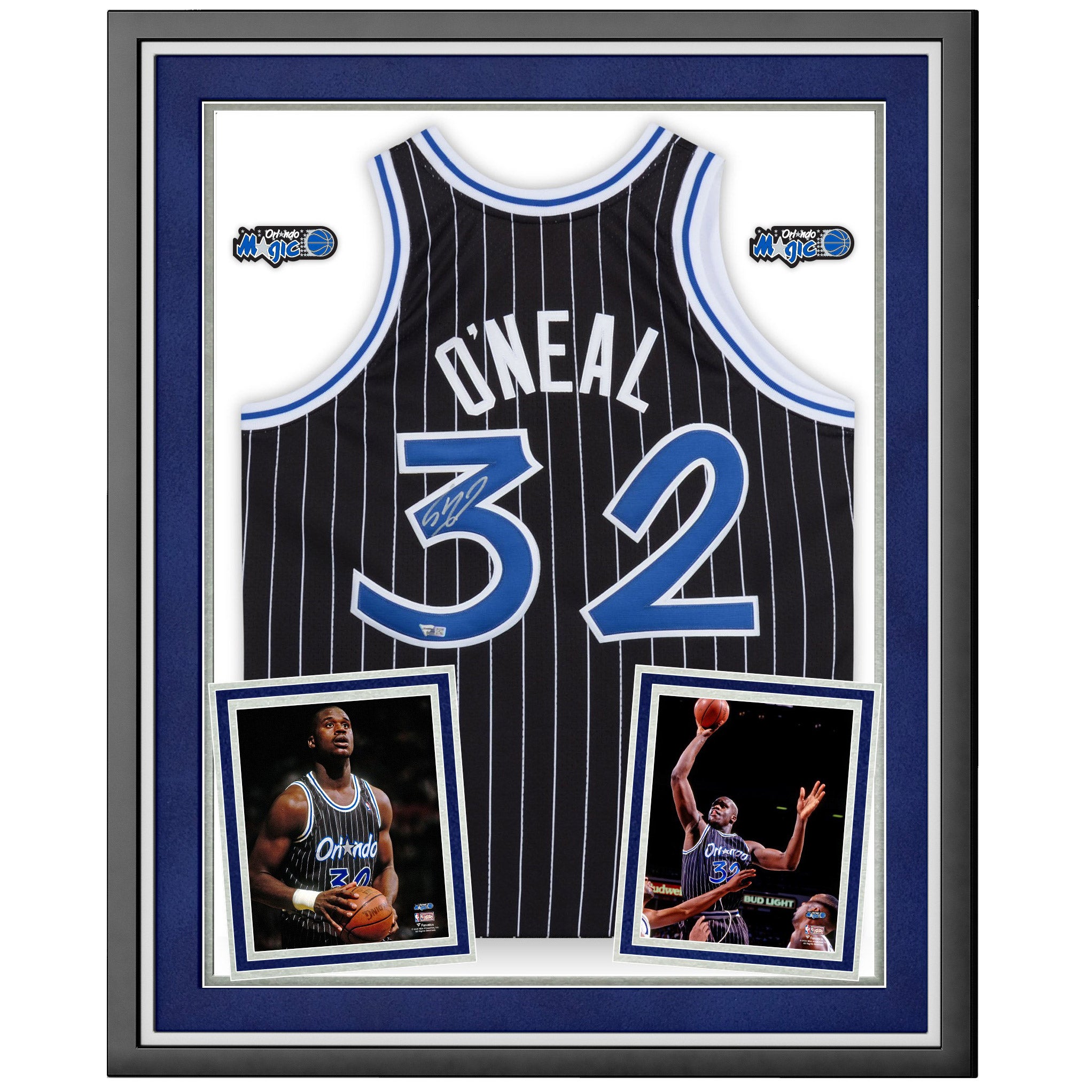 Shaquille O'Neal Orlando Magic Framed Autographed Black Mitchell & Ness Authentic Jersey