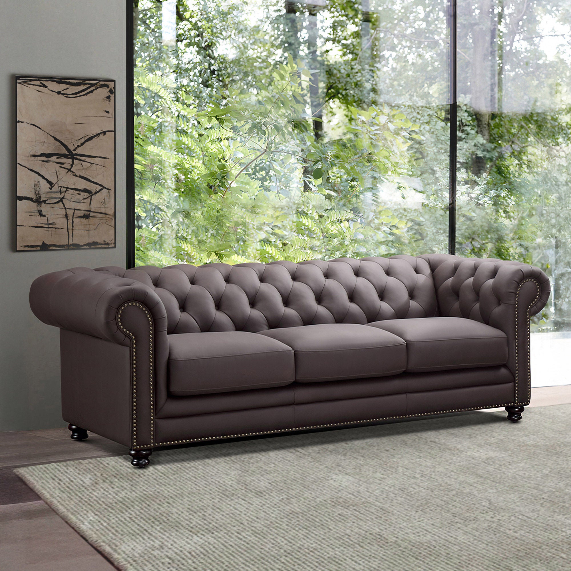 Culver Leather Chesterfield Sofa