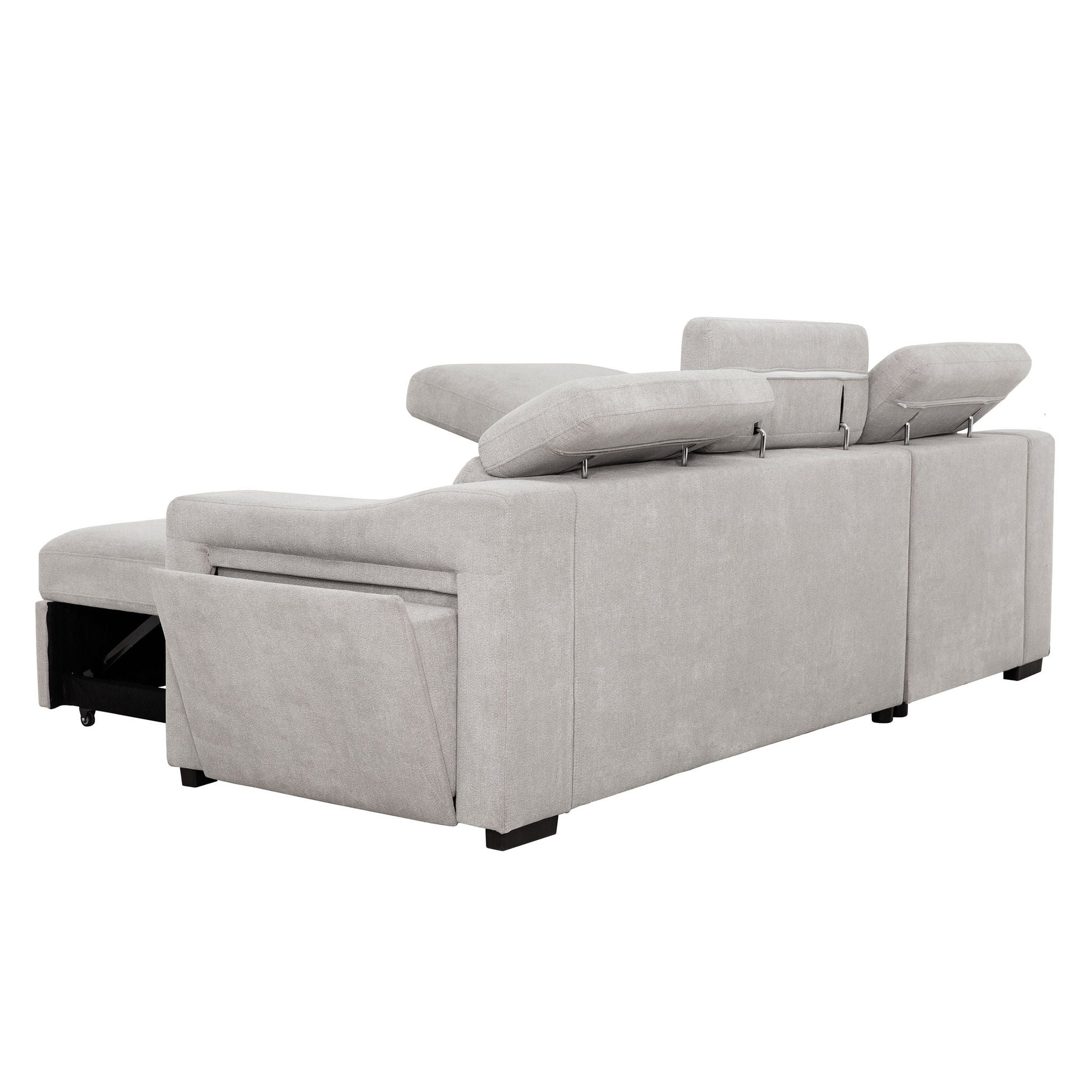Roxana Fabric Sleeper Sofa with Storage Chaise