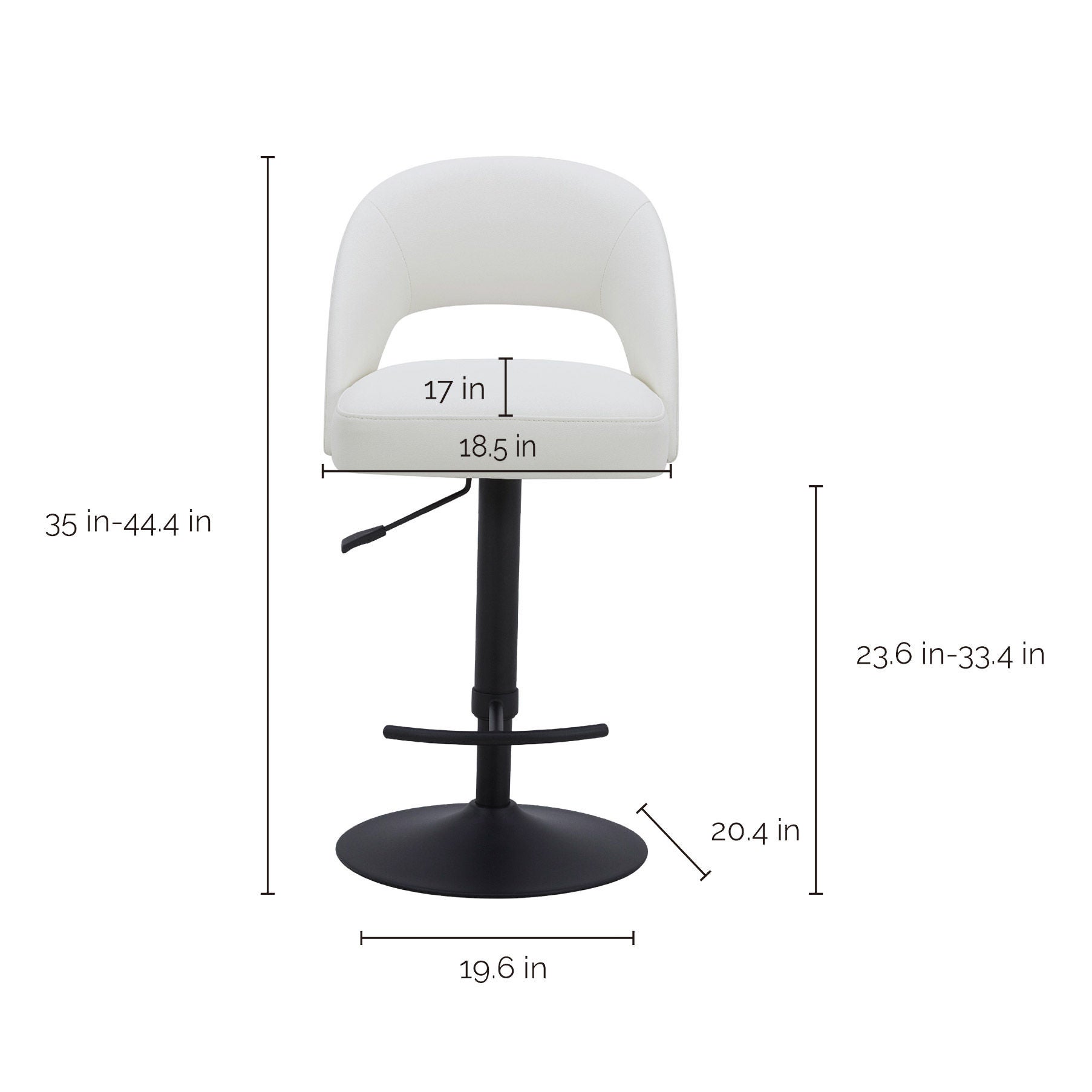 Brightport Gas-lift Adjustable Stool