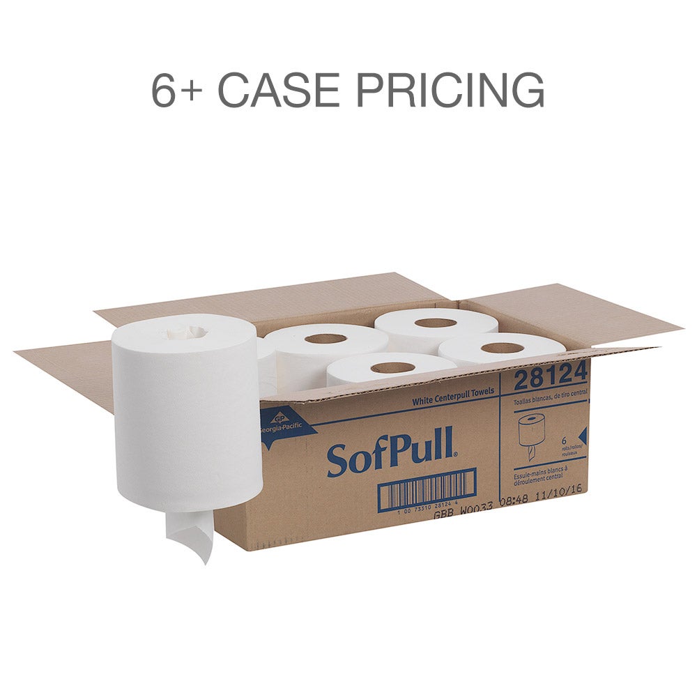 Georgia-Pacific SofPull Centerpull Towel Rolls 6ct White 6+ Case Pricing