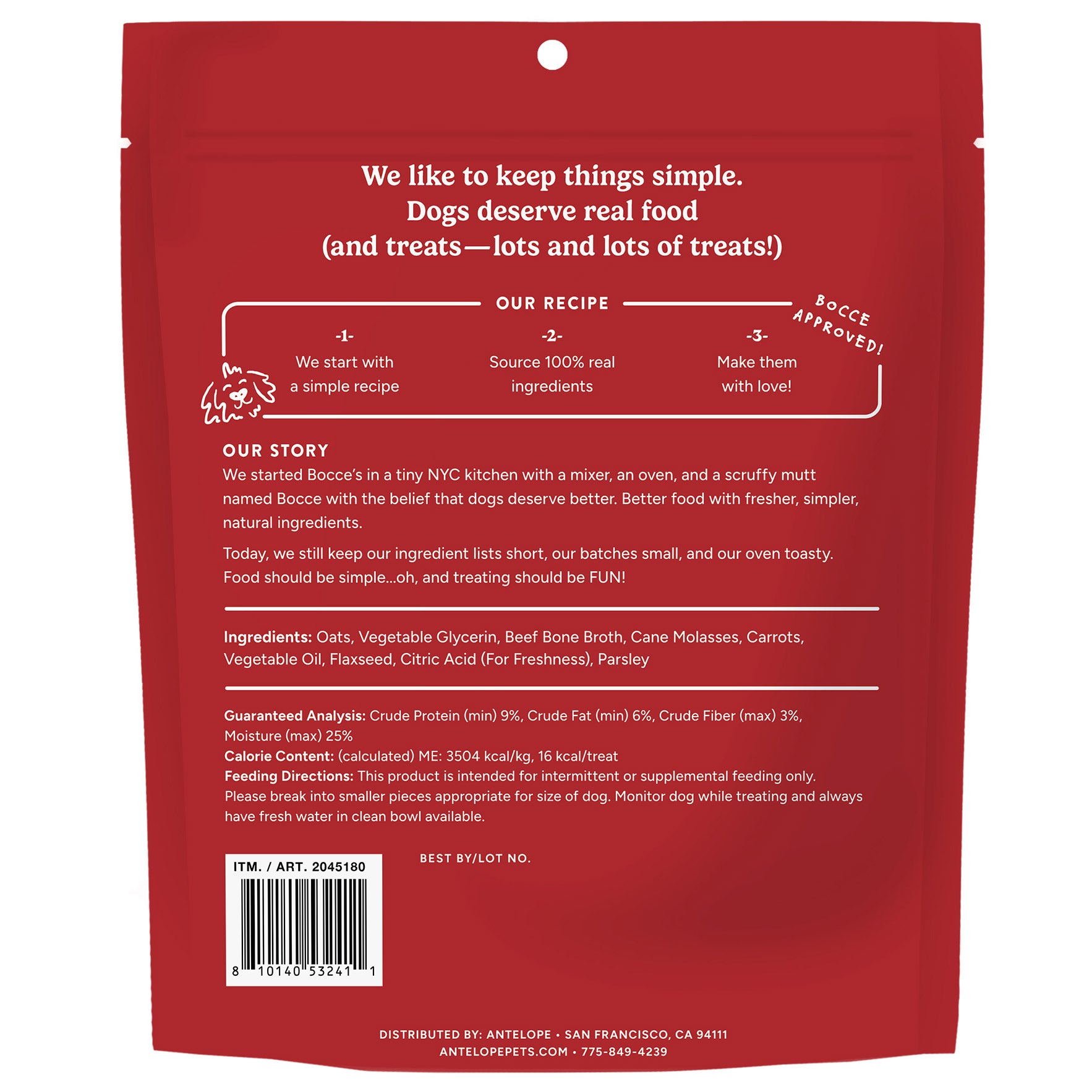 Bocce's Bakery Soft & Chewy Bone Broth Dog Treats, 2 lbs, 2-pack