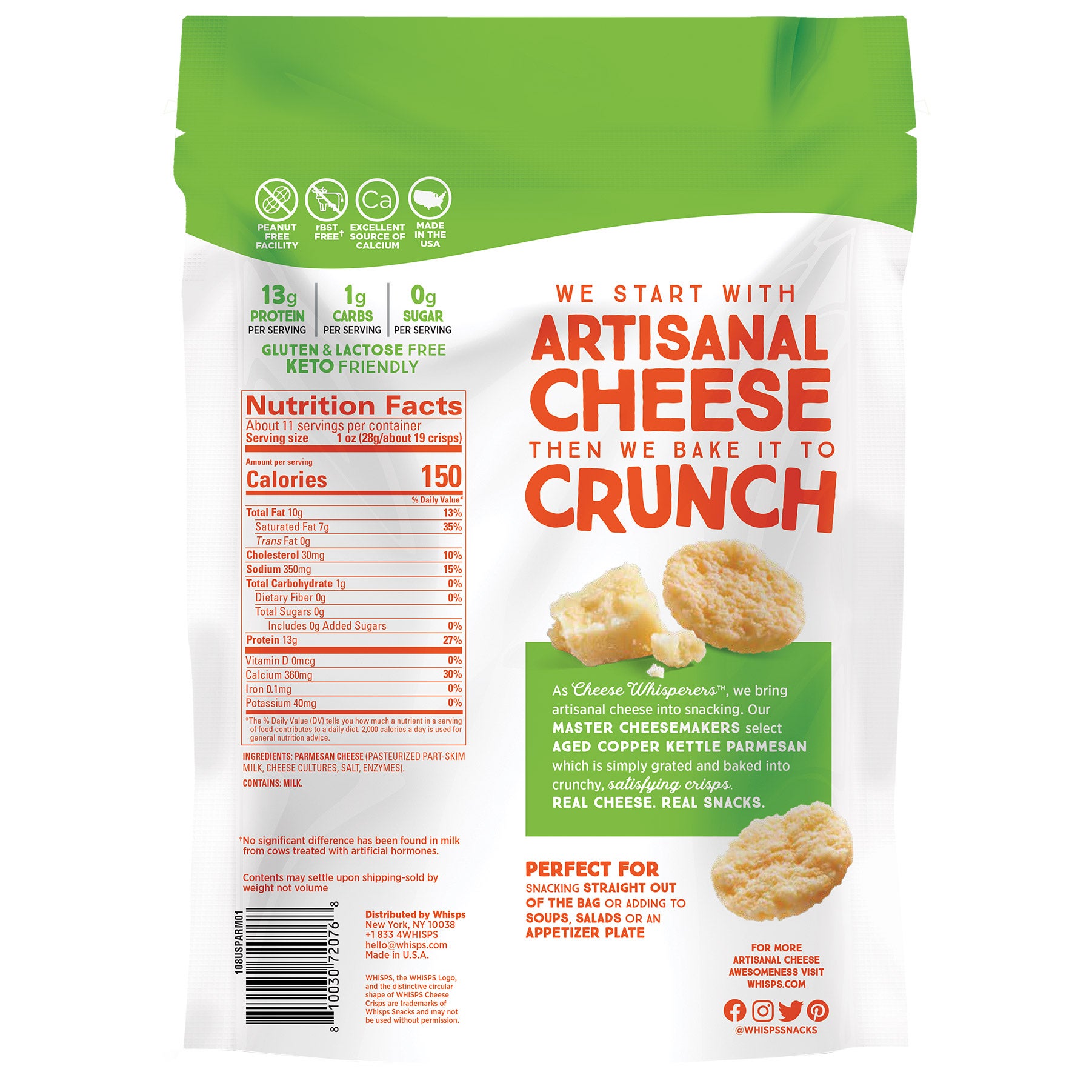 Whisps Parmesan Cheese Crisps 10.8 oz 2-Pack