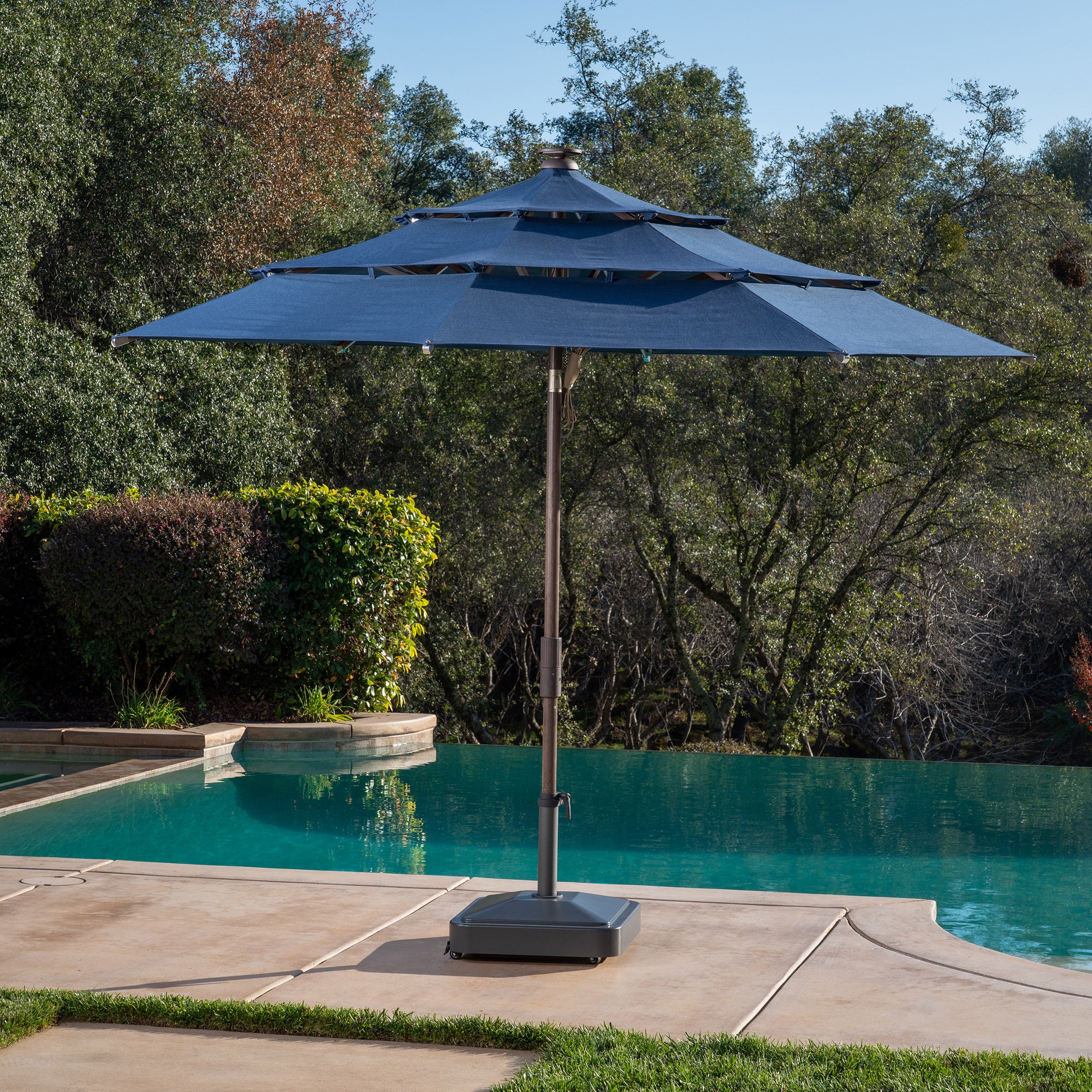 ProShade 11' Solar LED Aluminum Umbrella with Tilt