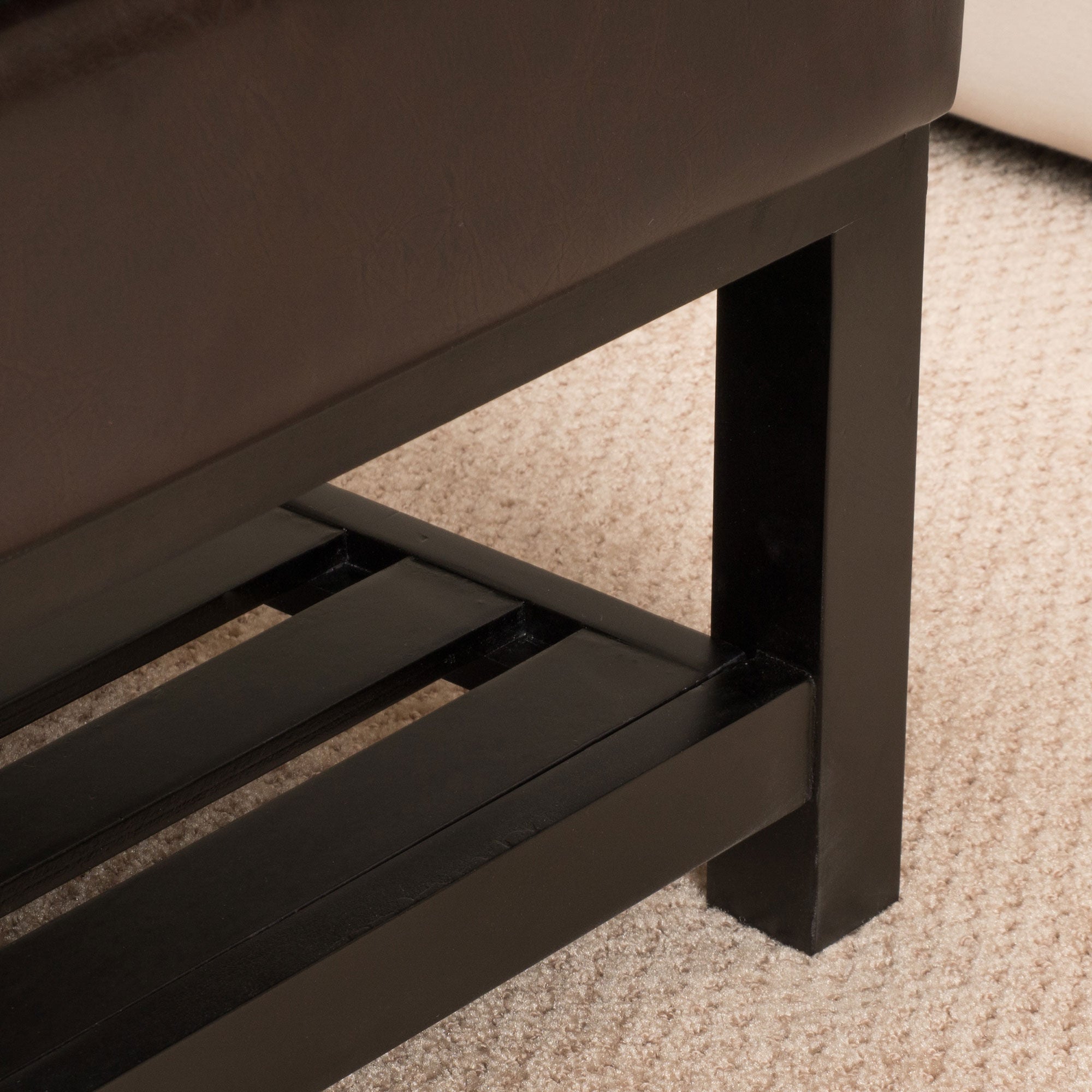 Fowler Bonded Leather Storage Bench