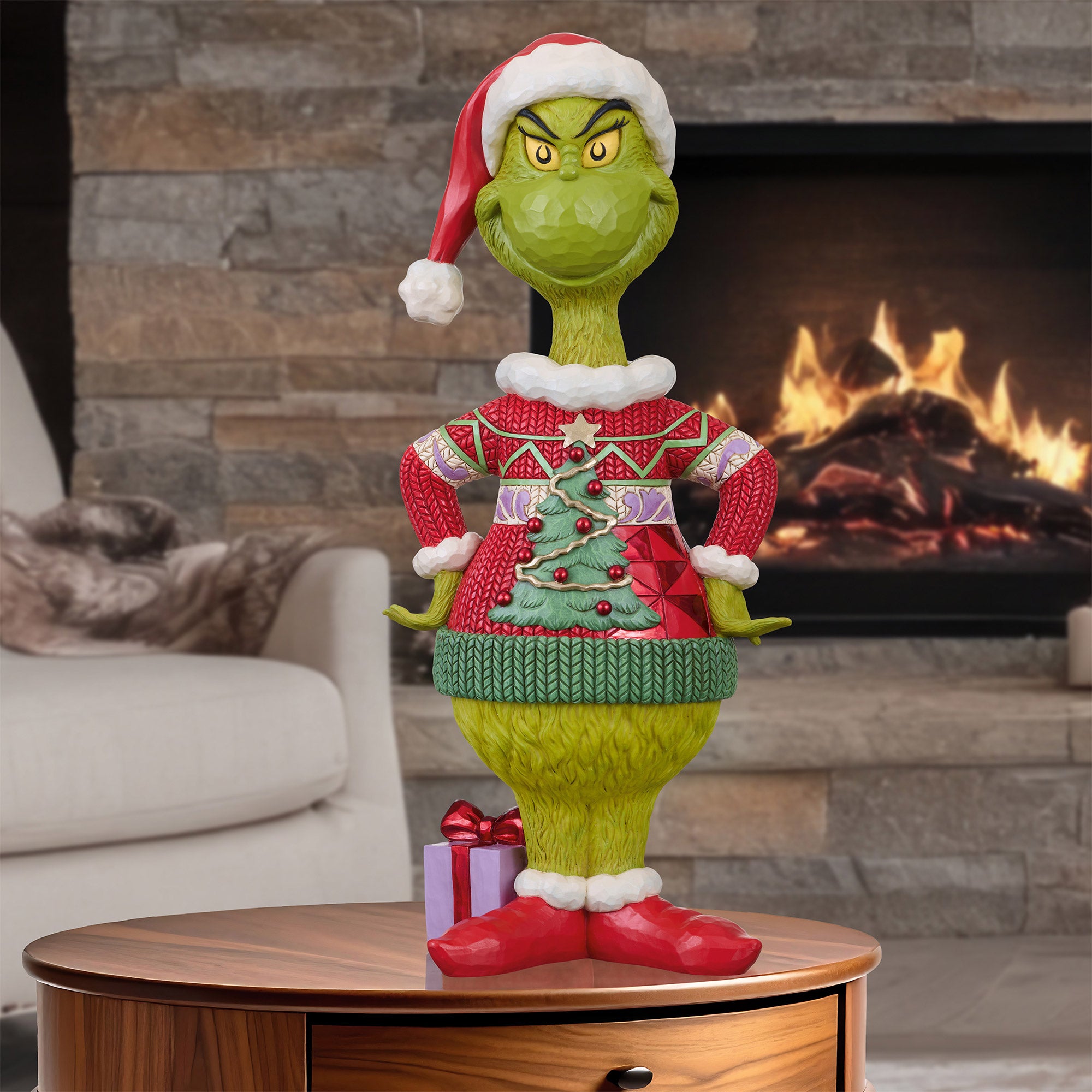 20.25" Dr. Seuss Grinch with Ugly Sweater Statue by Jim Shore