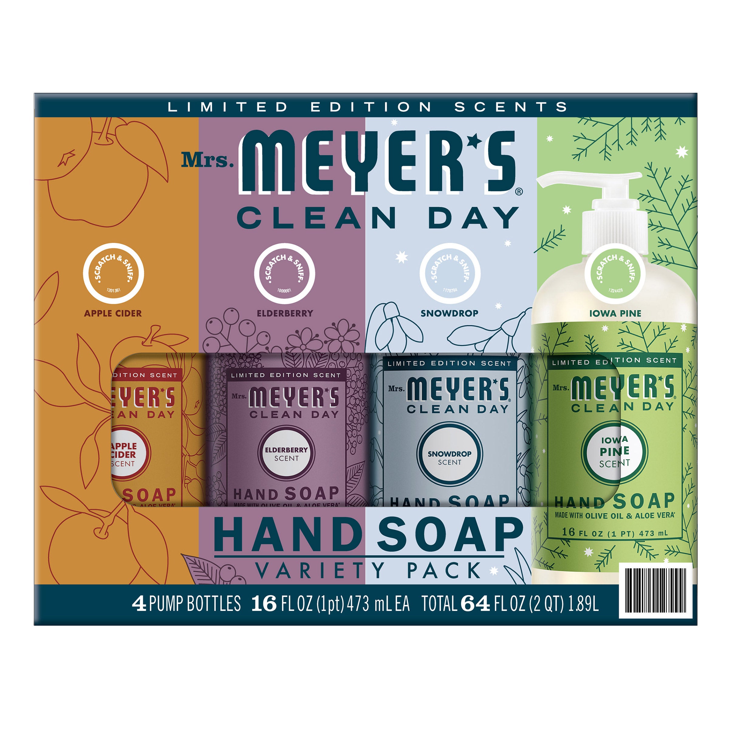 Mrs. Meyer's Falliday Hand Soap, 16 fl oz, 4-pack