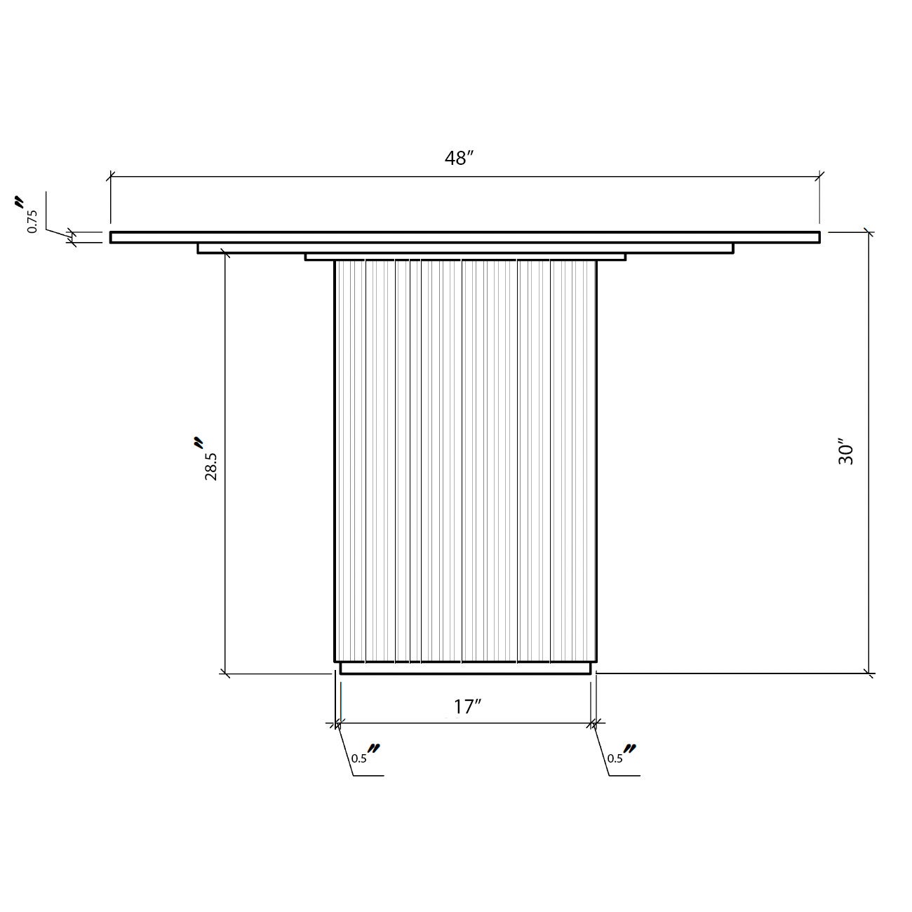 Troy 48” Carrara Quartz Dining Table