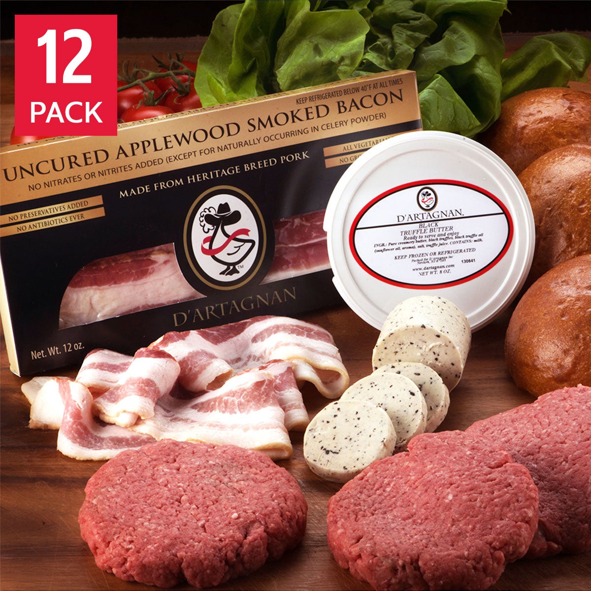 D'Artagnan Extreme American Wagyu Burger Lovers Bundle 12 Total Packs, 6 Lbs. Total