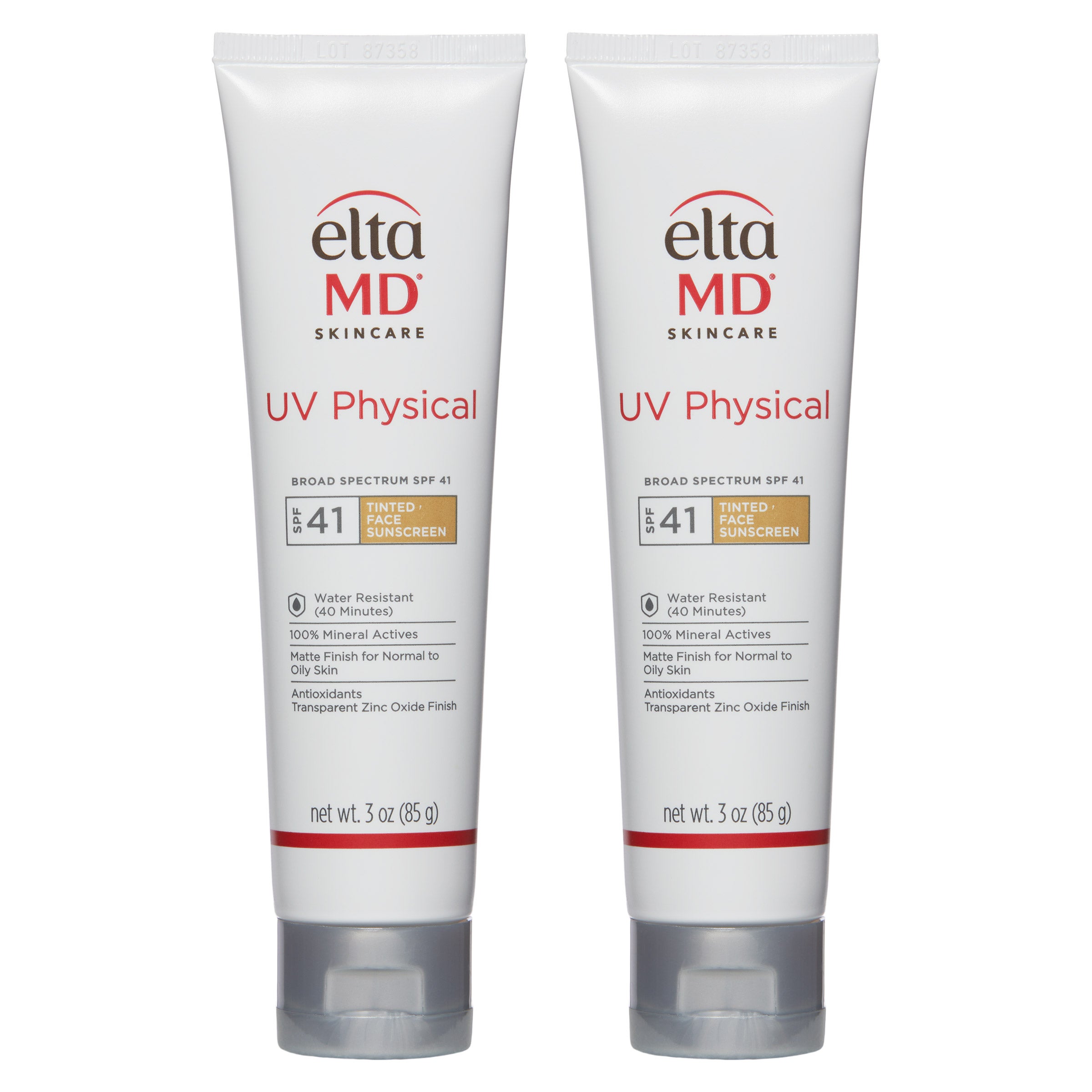 EltaMD UV Physical Broad-Spectrum SPF 41 Tinted Face Sunscreen 3 oz, 2-pack
