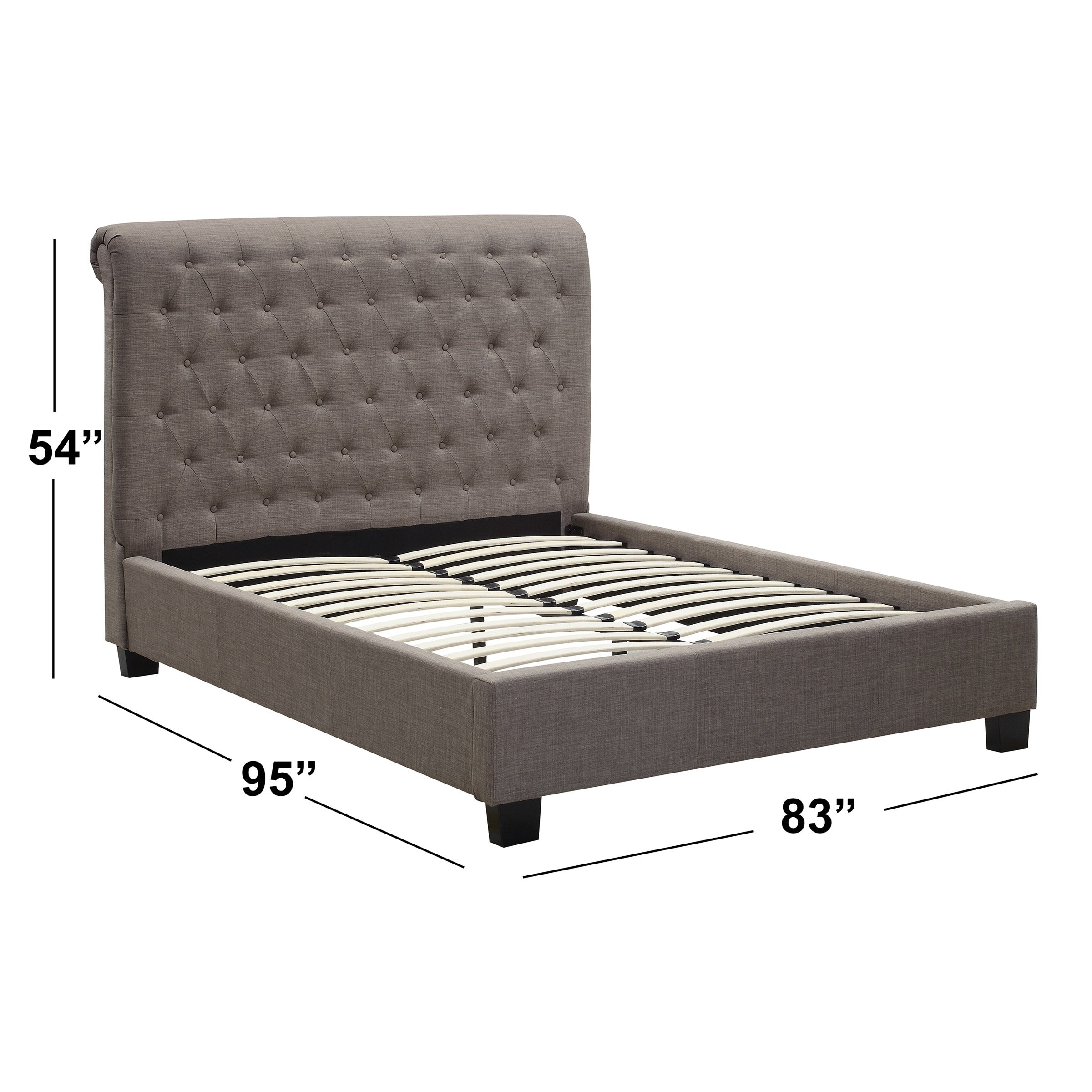Rafferty Upholstered Bed Frame with Tufted Headboard