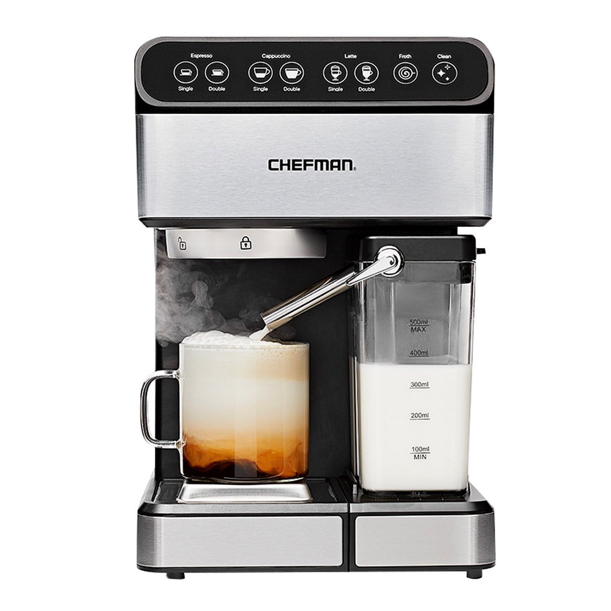 Chefman 6-in-1 Stainless Steel 15-Bar Pump Espresso Machine