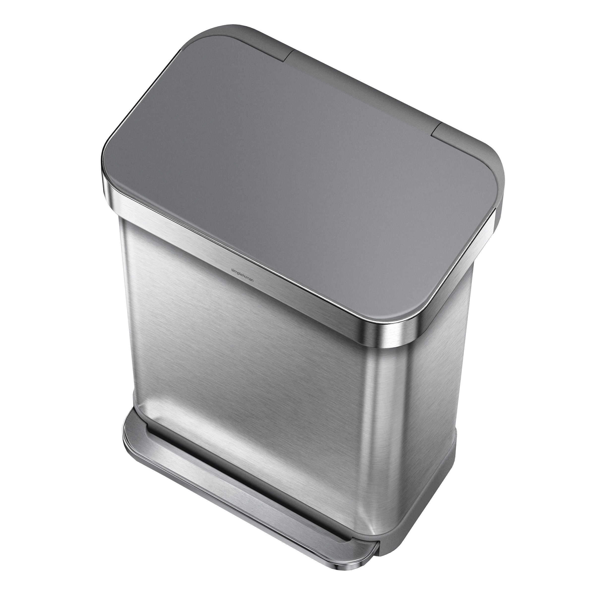 simplehuman 55L Rectangular Step Can with Plastic Lid