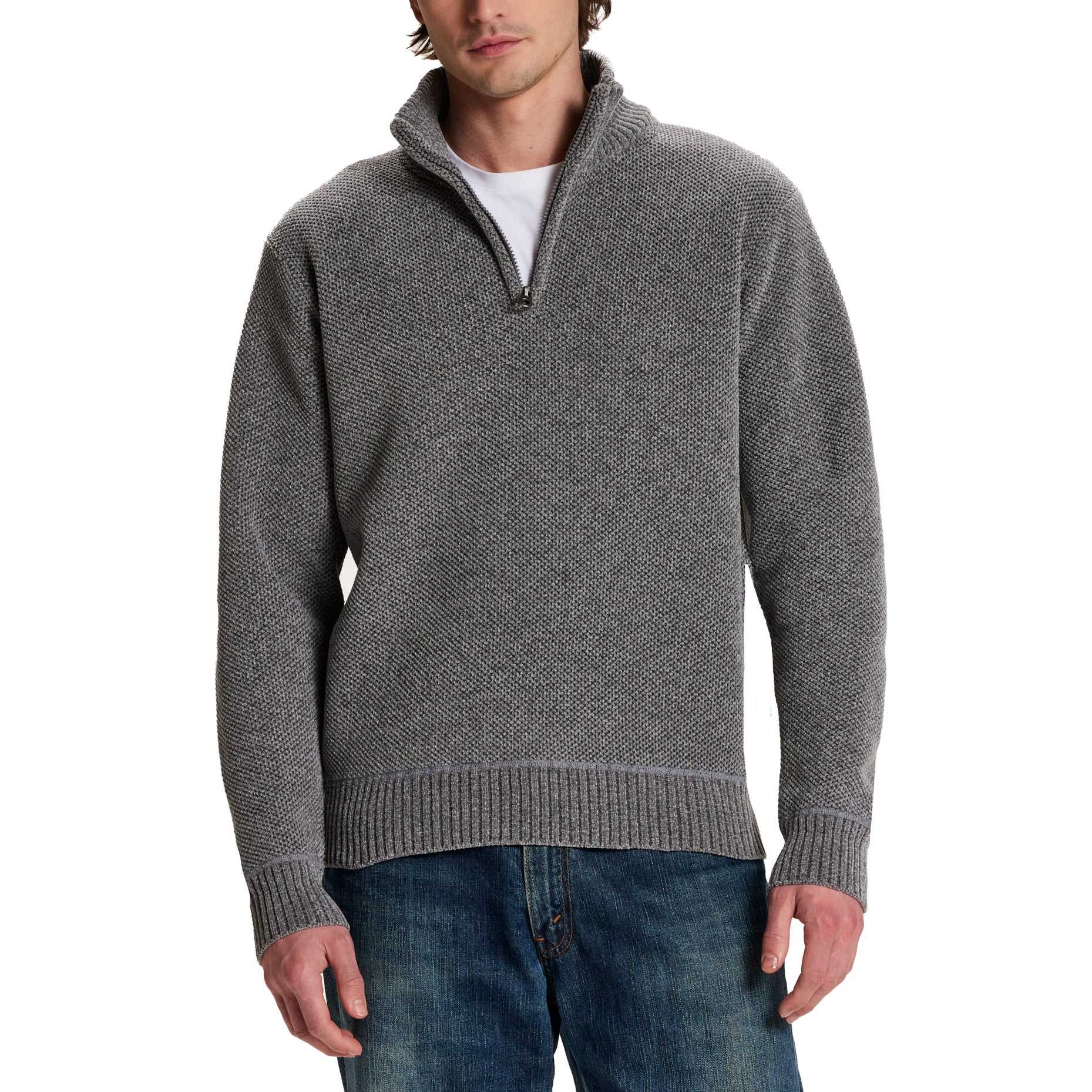 Weatherproof Vintage Men's Chenille 1/4 Zip Sweater