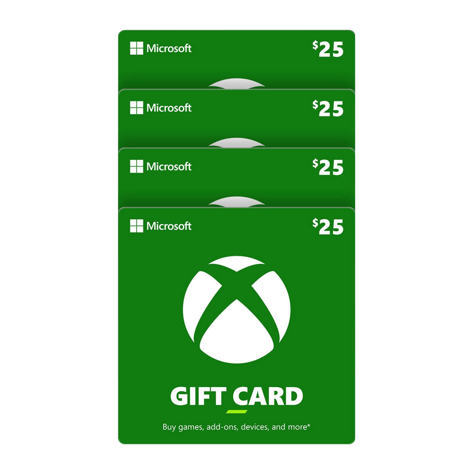 Xbox - Four $25 Gift Cards Digital Download