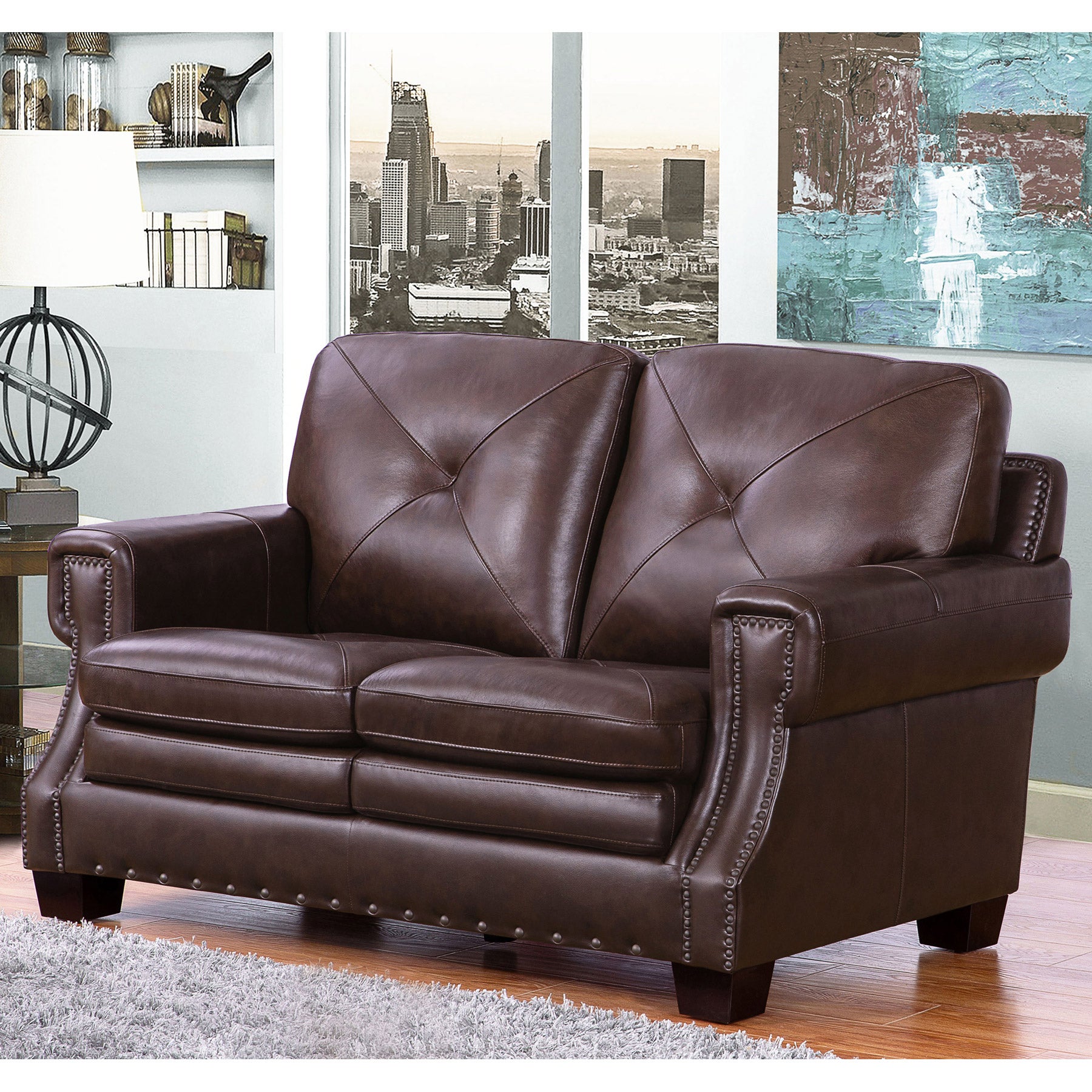 Stanley Leather Loveseat