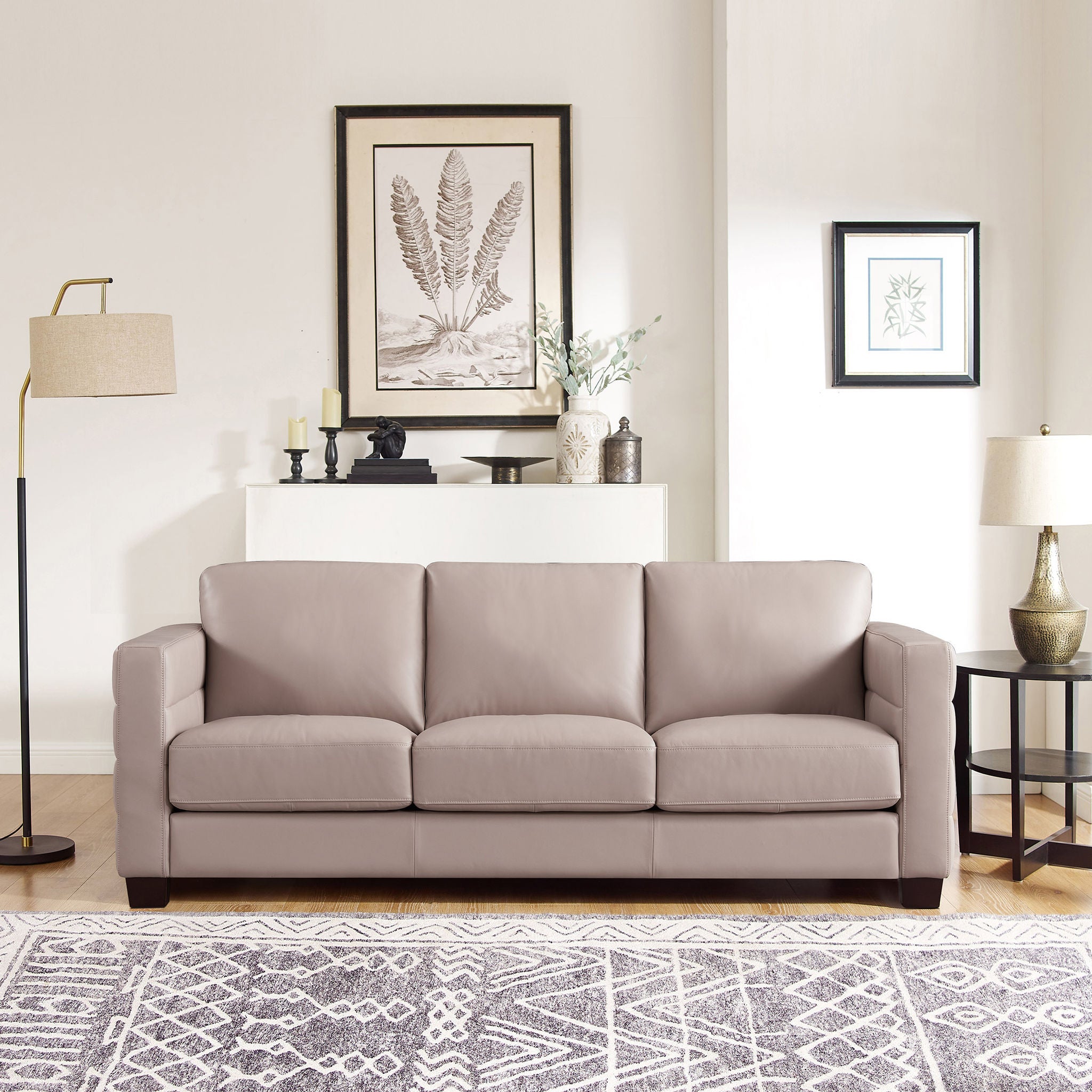 Del Mar Top Grain Leather Sofa Collection, Tan