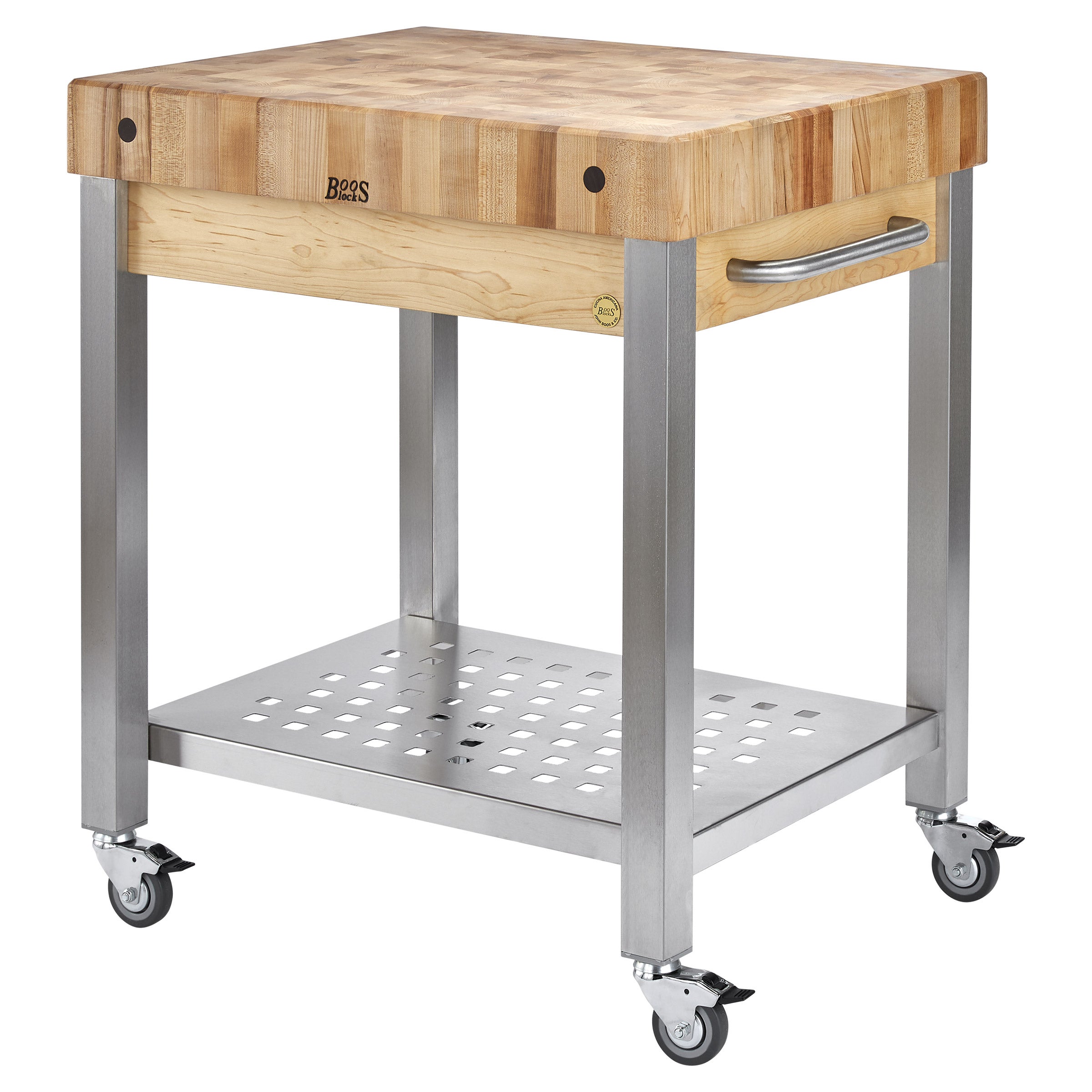John Boos Cucina Technica 4" Maple End Grain Butcher Block Cart