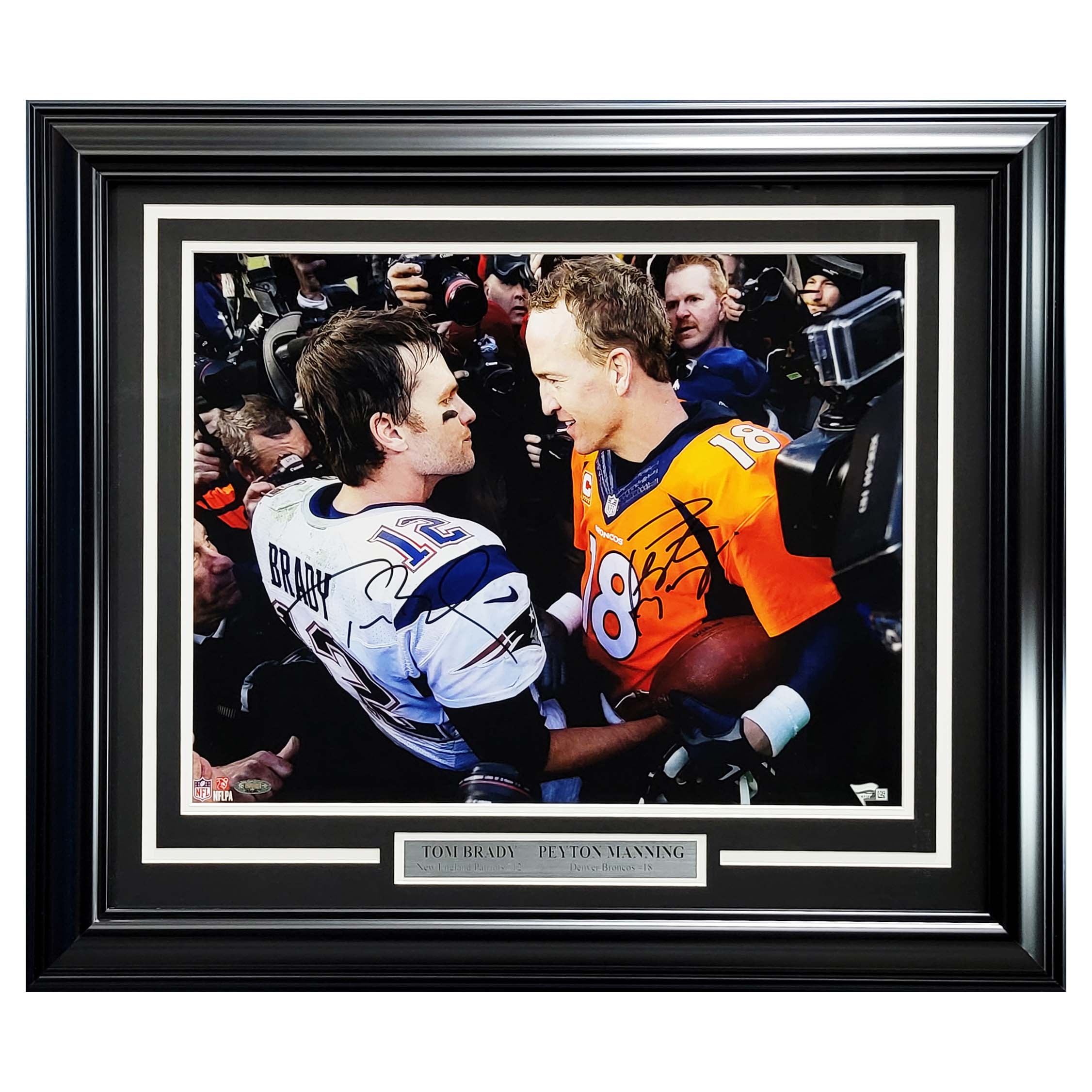 Tom Brady & Peyton Manning Autographed Framed 16x20 Photo - Fanatics Authenticated