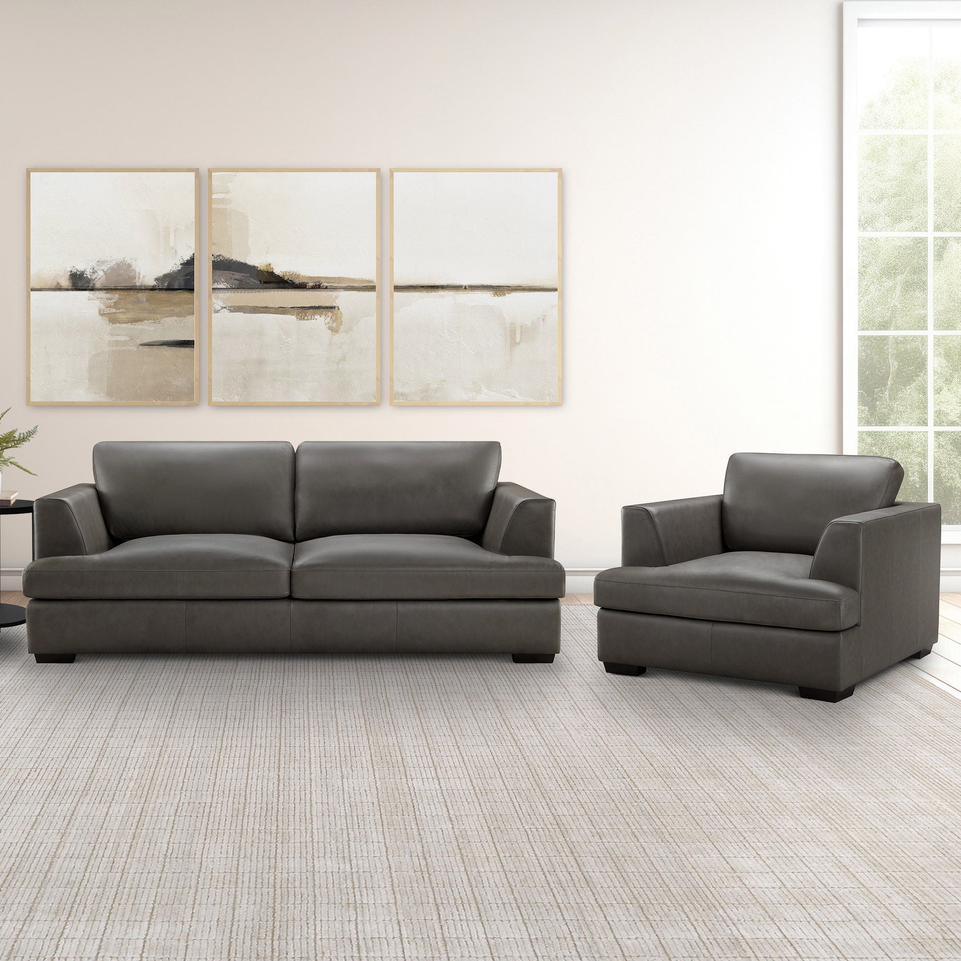 Lisbon 2-Piece Leather Set