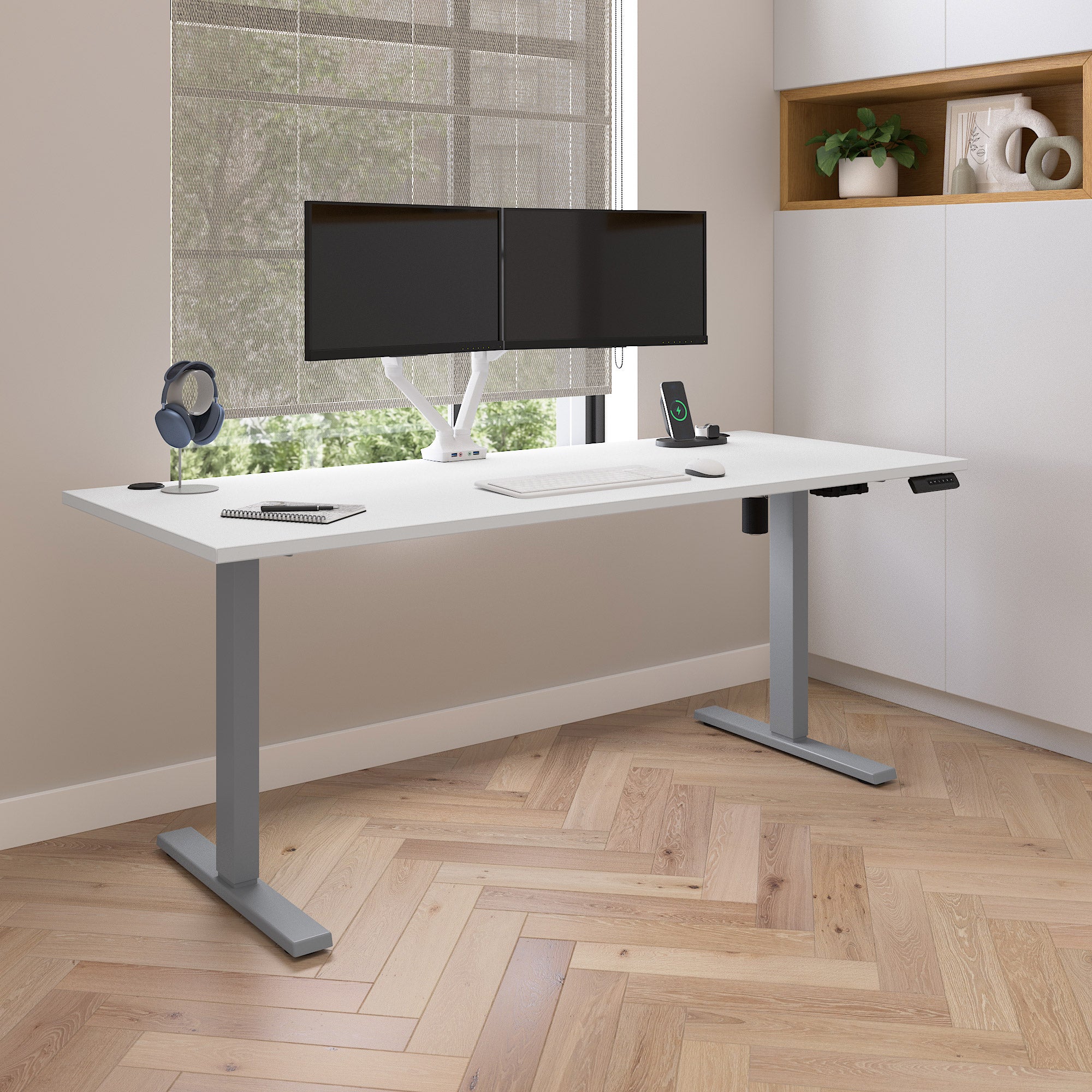 Upstand Plus 72” Height Adjustable Desk with Charging Station