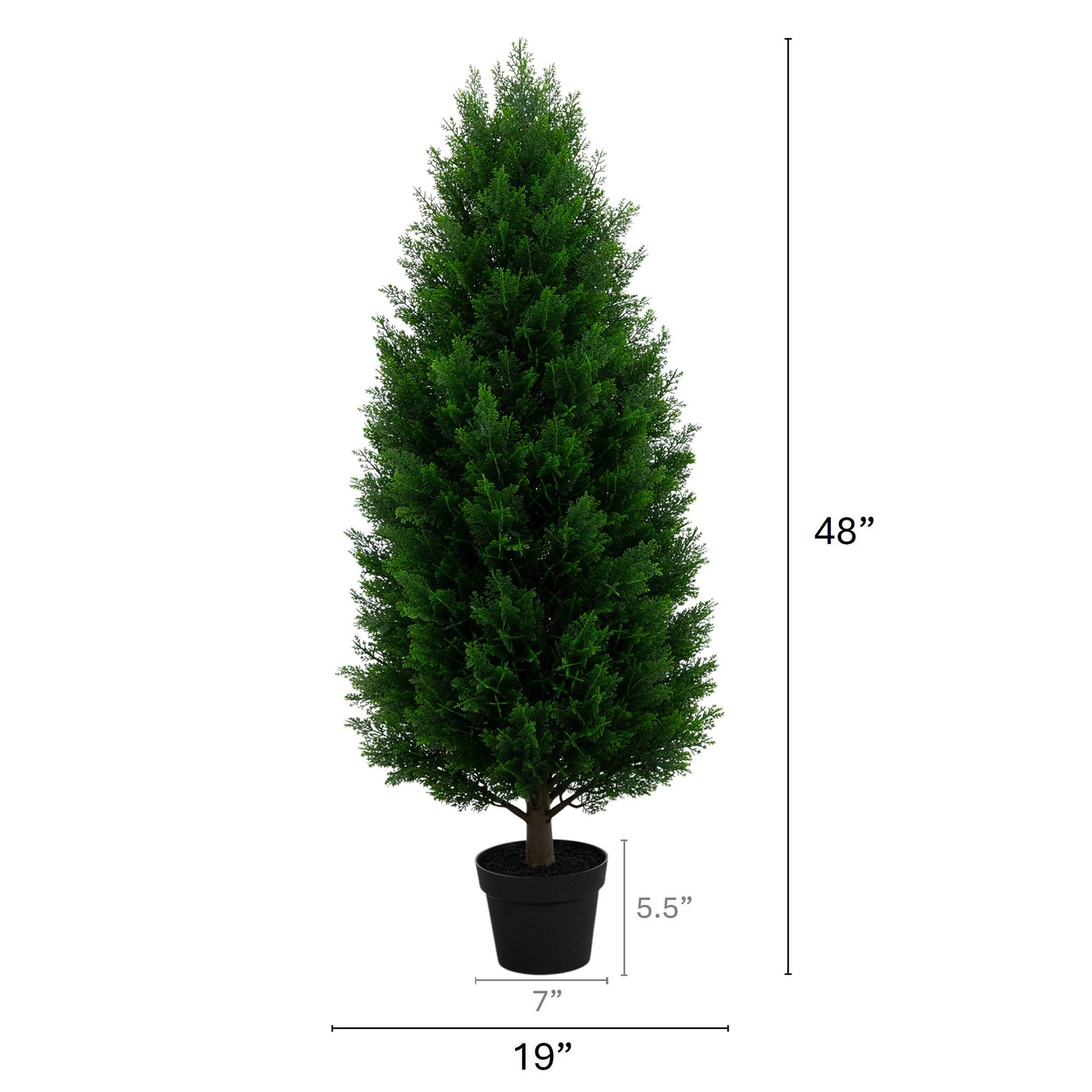 Faux 4' UV Resistant Cedar Tree Indoor and Outdoor, 2-pack