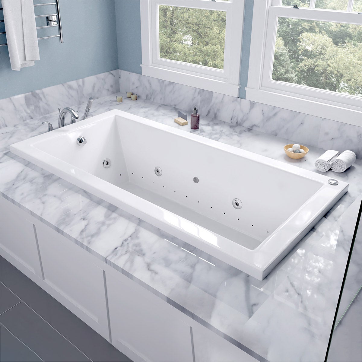 Venetian Dual System Bathtub, Whirlpool & Air Massage Therapy by Access Tubs with Reversible Drain
