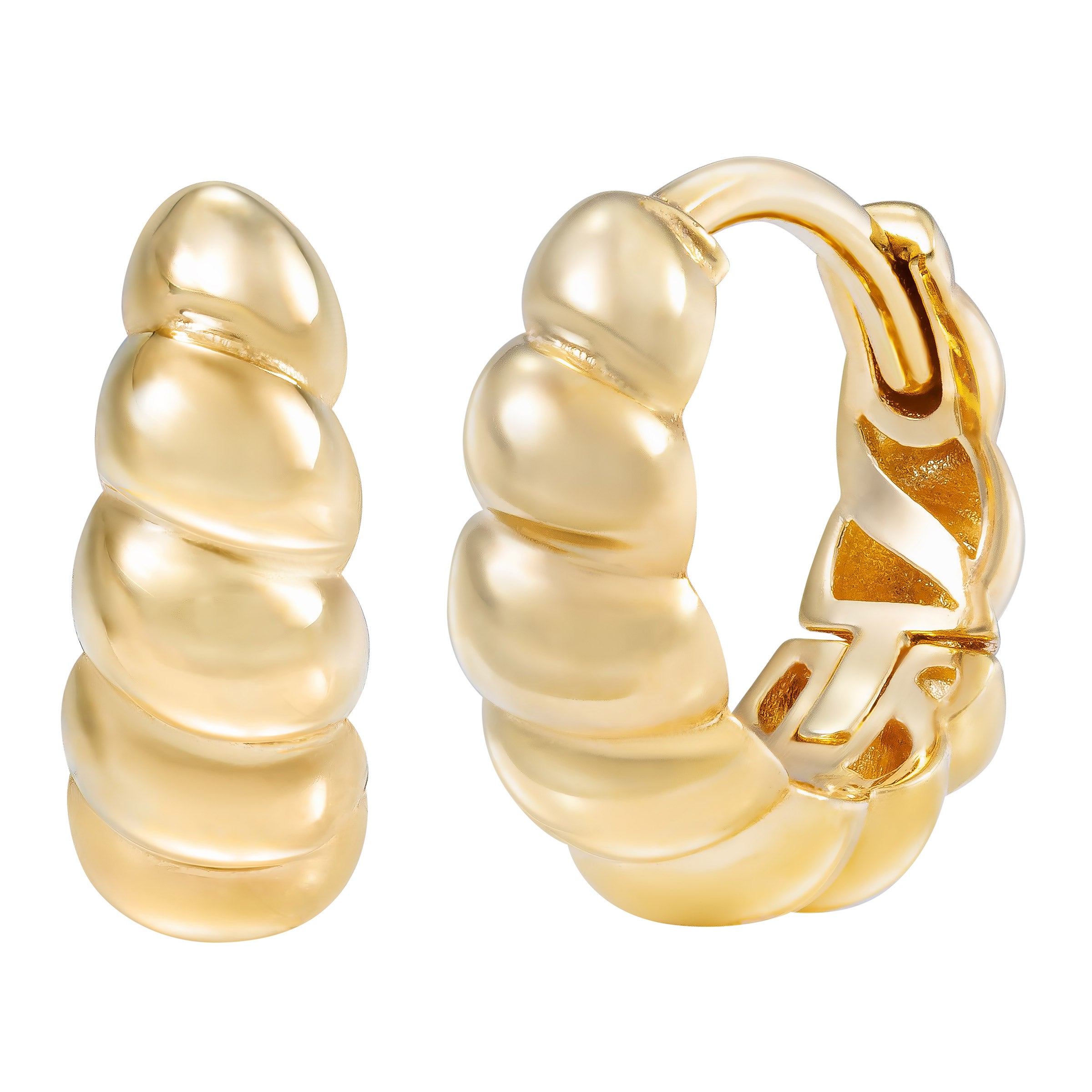 14kt Yellow Gold Huggie Hoop Earrings