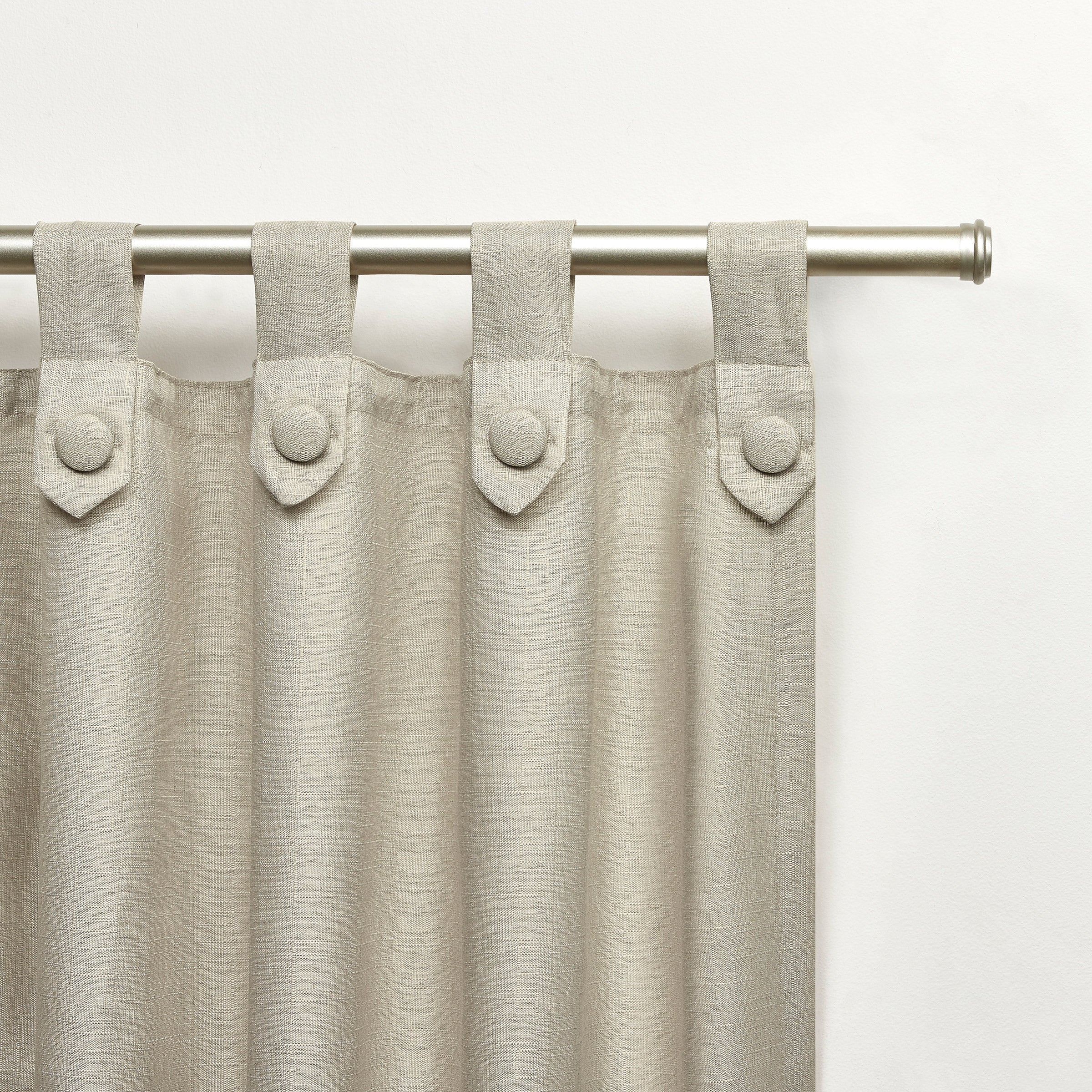 Light Filtering Button Top Window Curtain Panels, 2-pack
