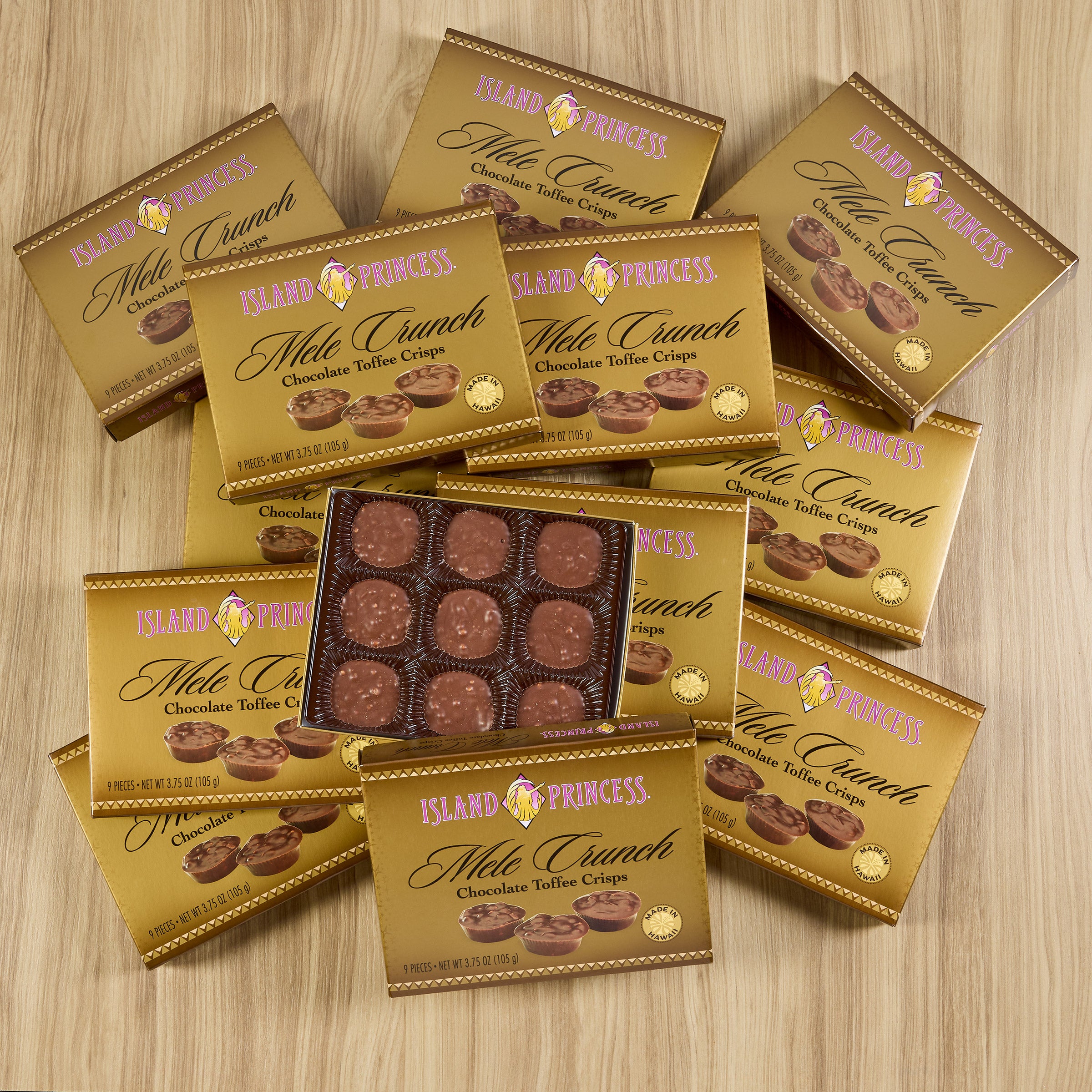 Island Princess Mele Crunch Chocolate Toffee Crisps, 12-pack, 45 oz. Total