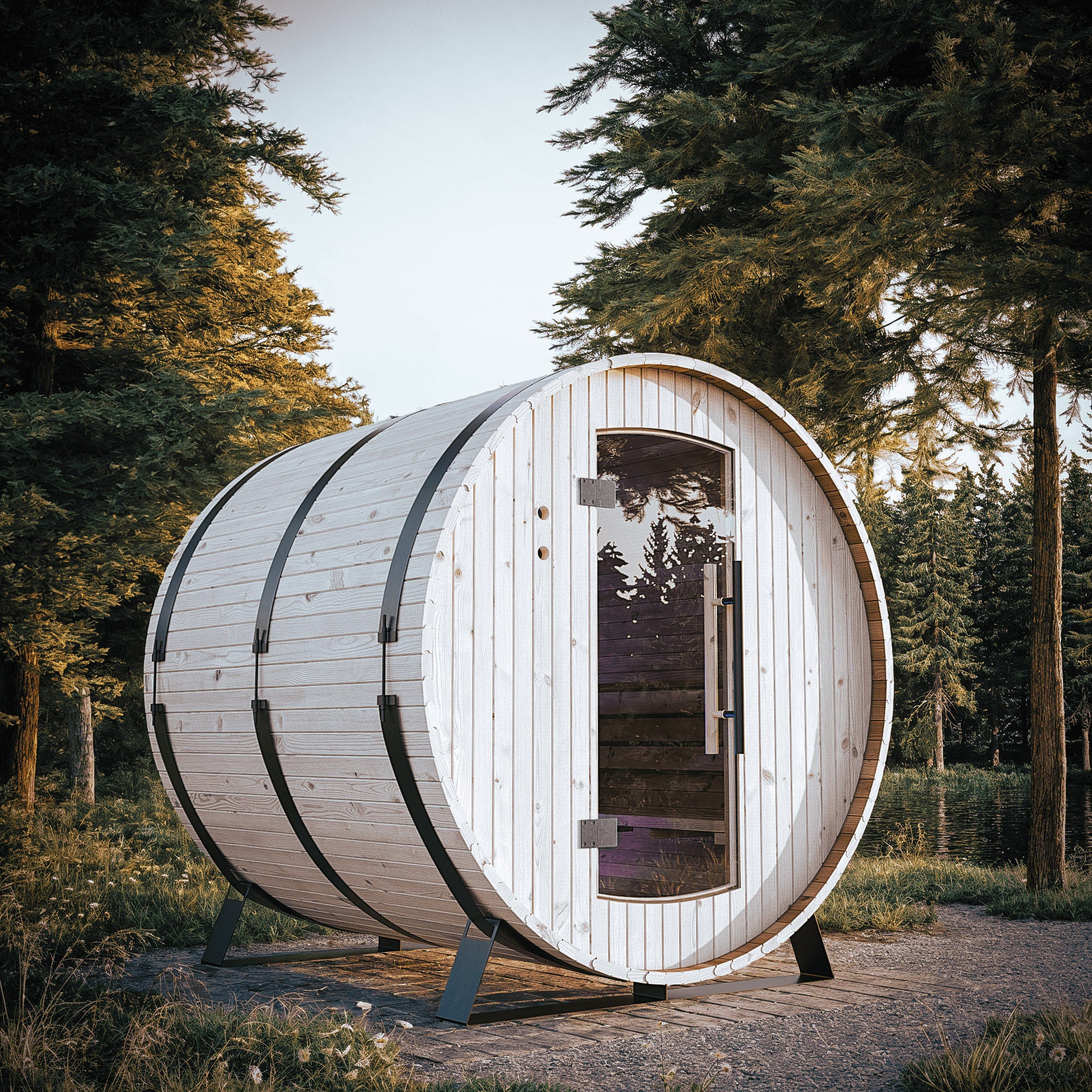 Almost Heaven Saunas Valkea 6-person Outdoor Barrel Sauna