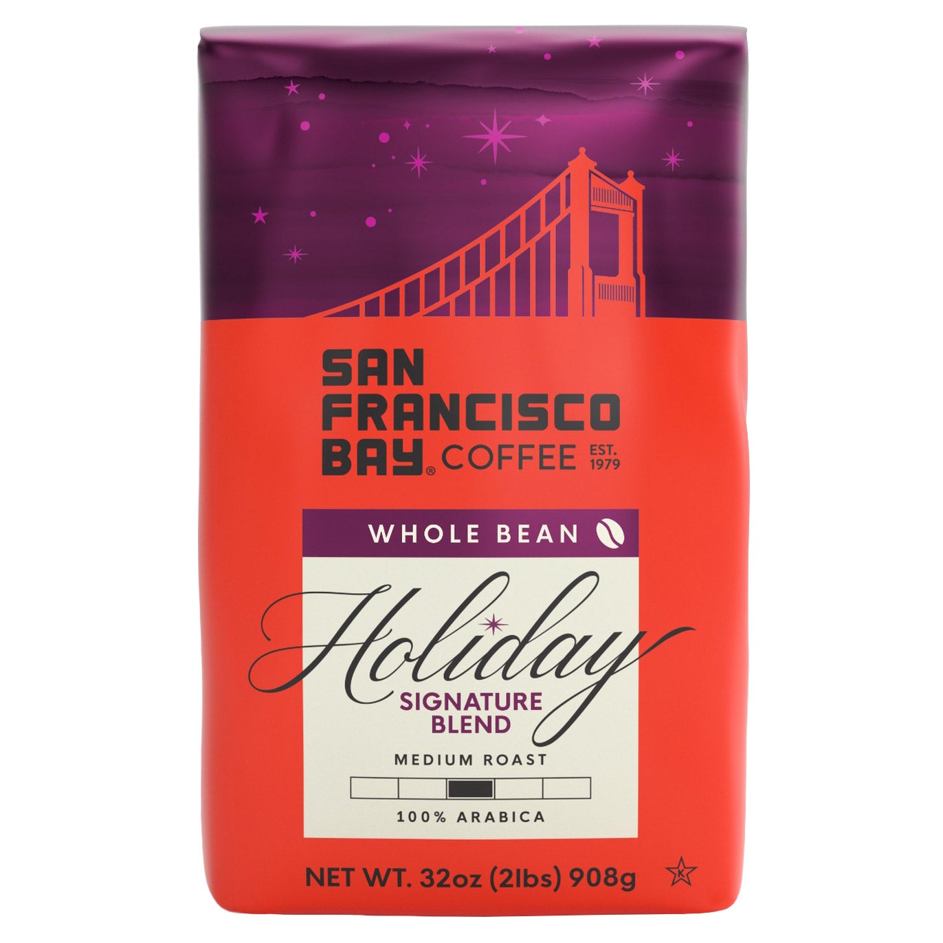 San Francisco Bay Holiday Signature Blend Whole Bean Coffee, Medium Roast, 2 lbs