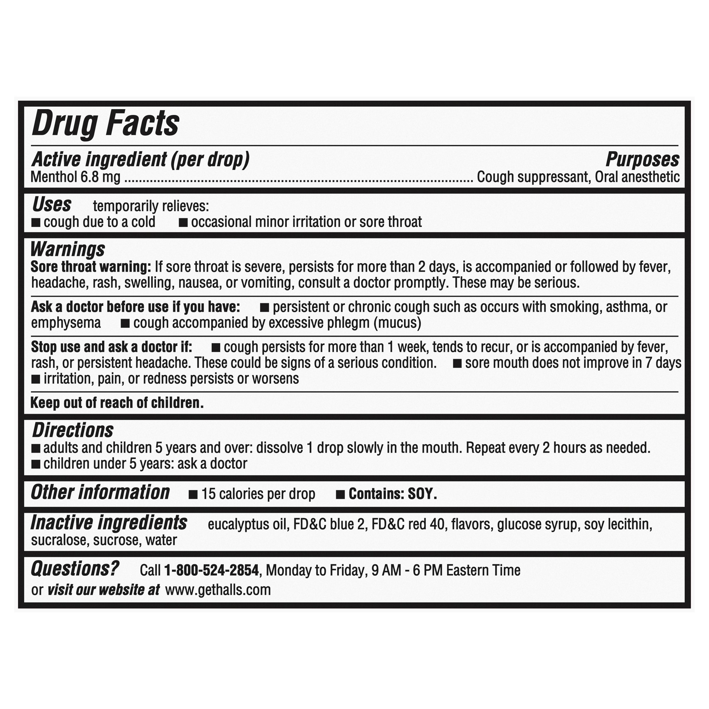 Halls Cough Drops, Cherry, 9-count, 20-pack