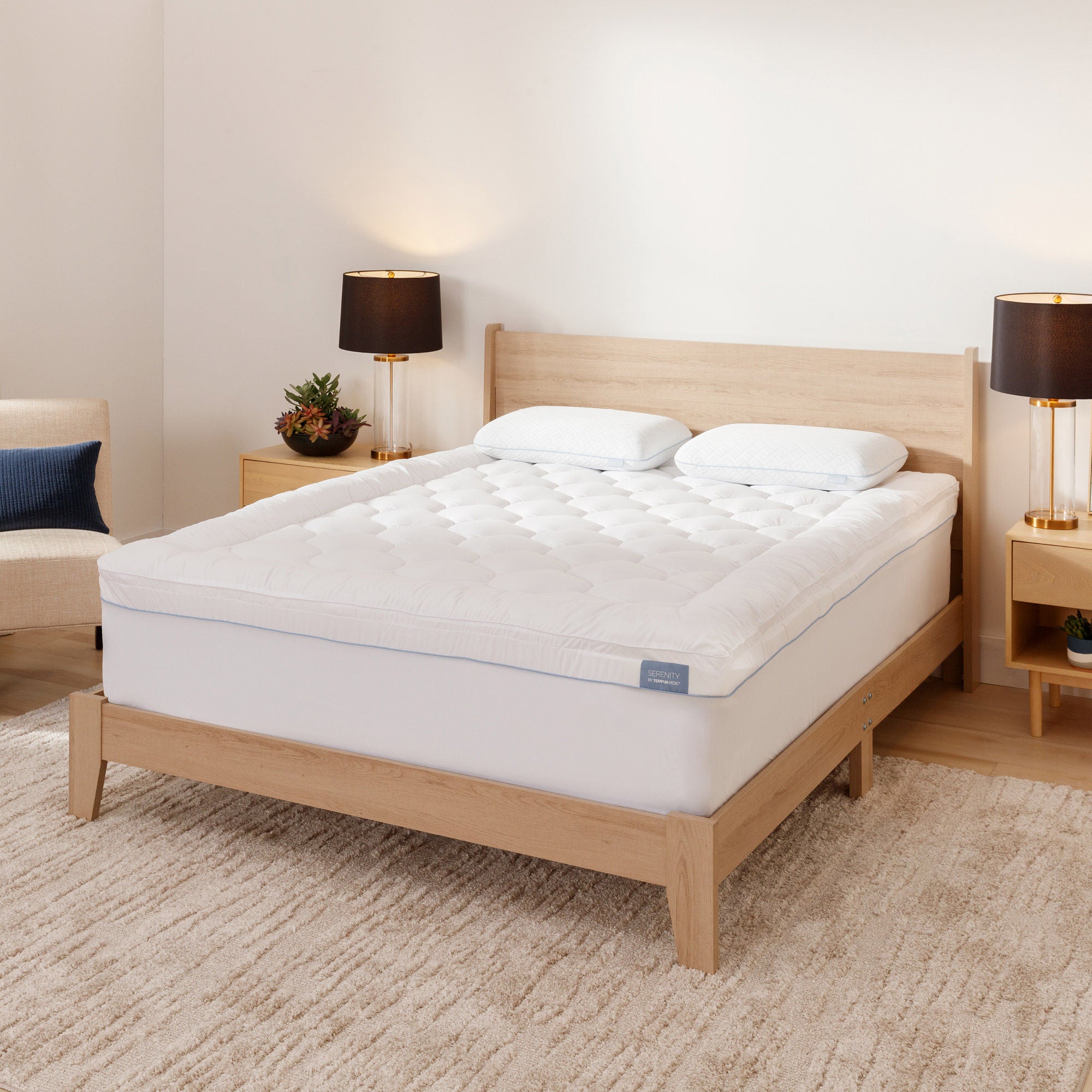 Serenity by Tempur-Pedic 2" Memory Foam with 1" Fiber Fill Pillowtop Mattress Topper