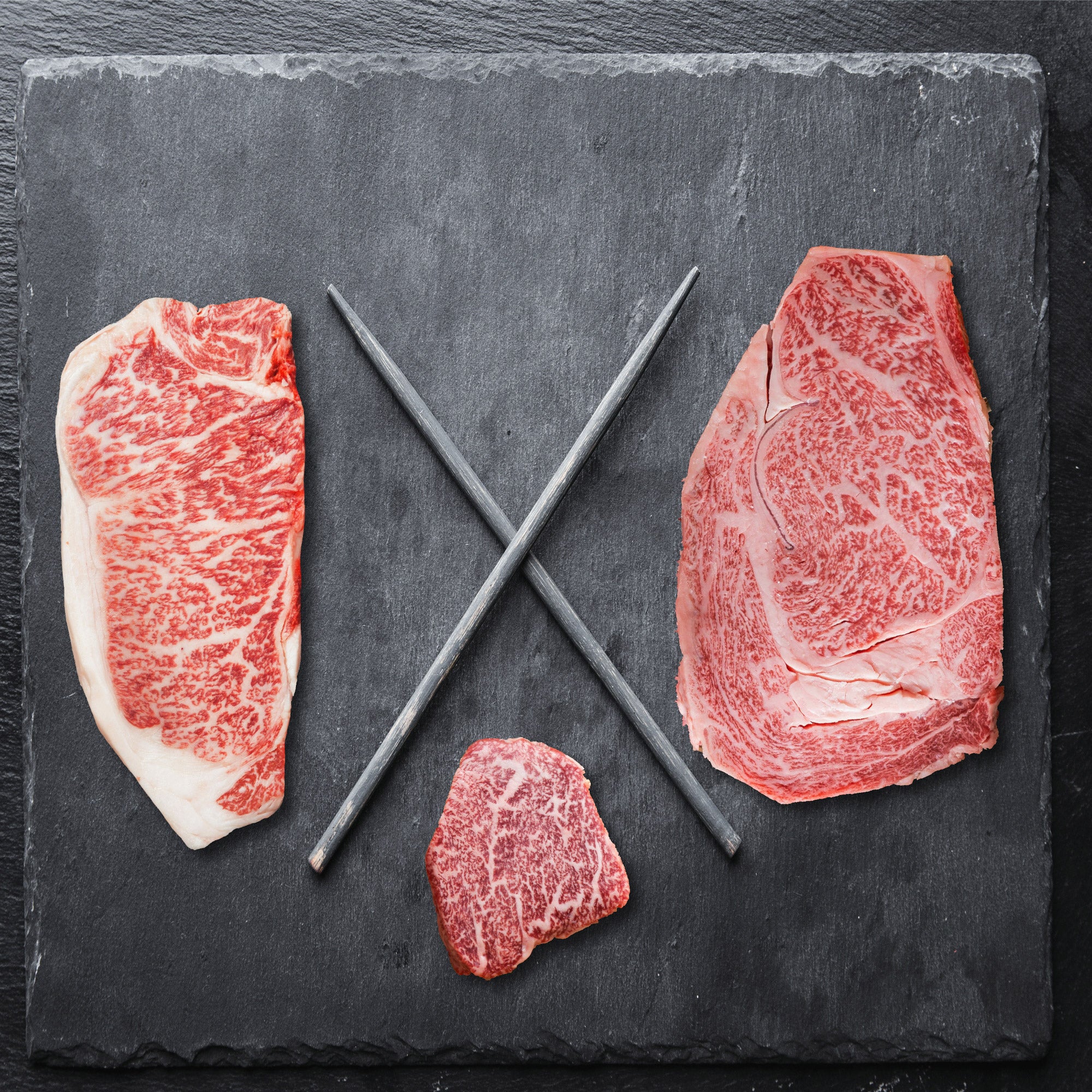 Authentic Wagyu Japanese A5 Wagyu Sampler Pack, 3 Total Steaks, 2.1 Lbs. Total