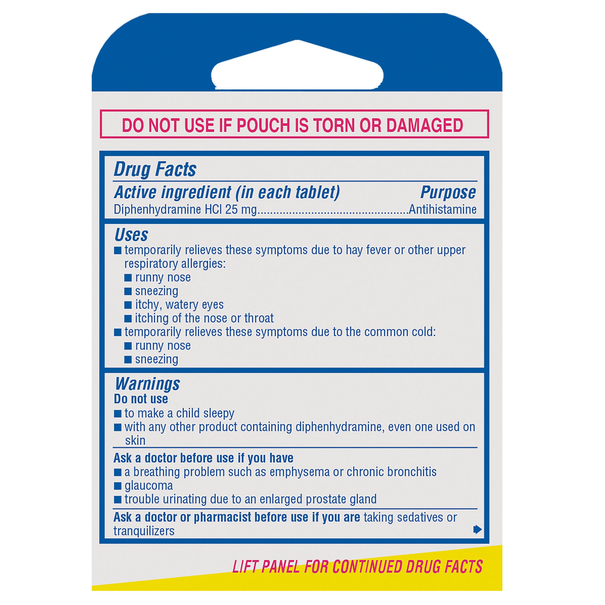Benadryl Allergy Tablets, 3 Servings per Box, 6 Boxes