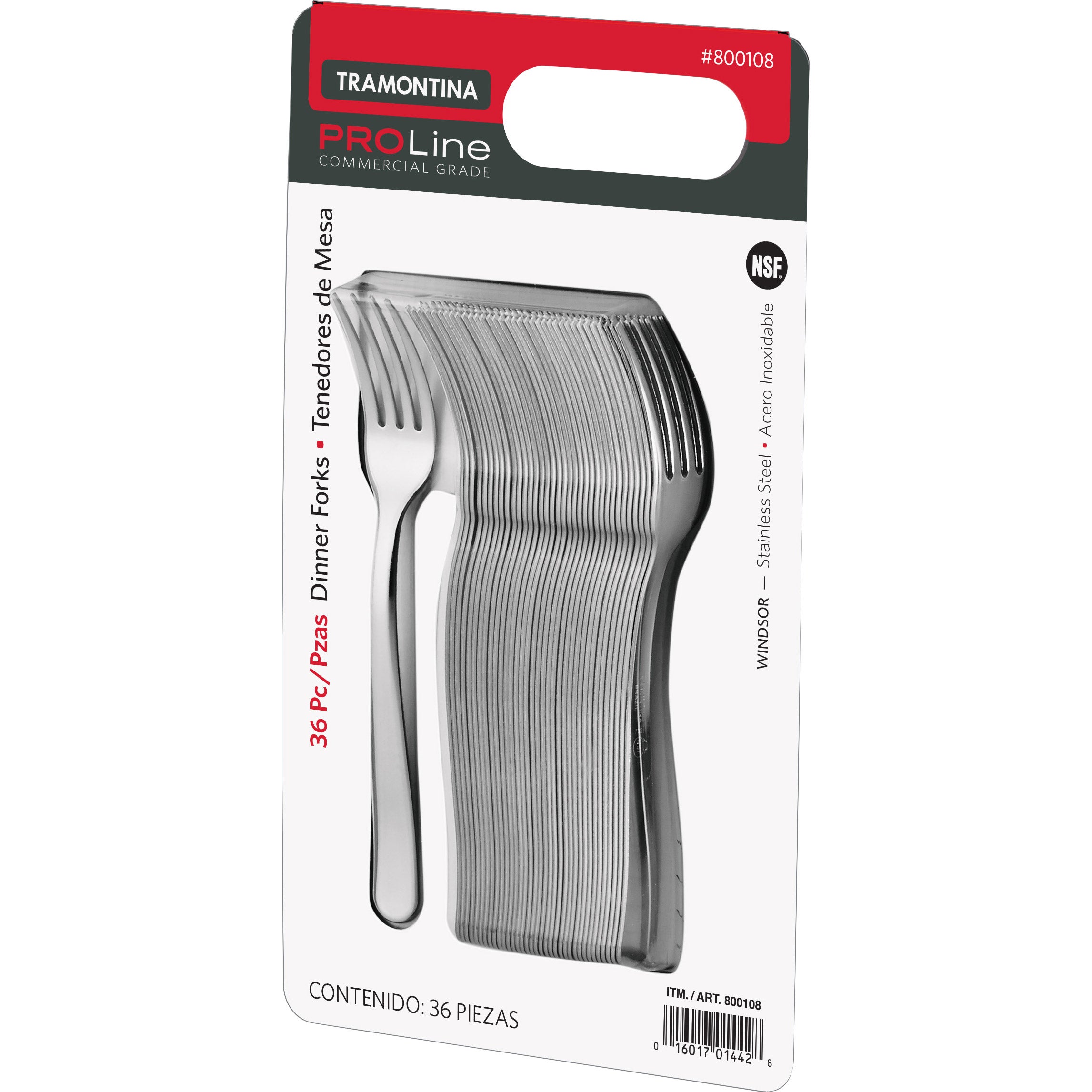 Tramontina ProLine Windsor Dinner Fork, Stainless Steel, 36-count