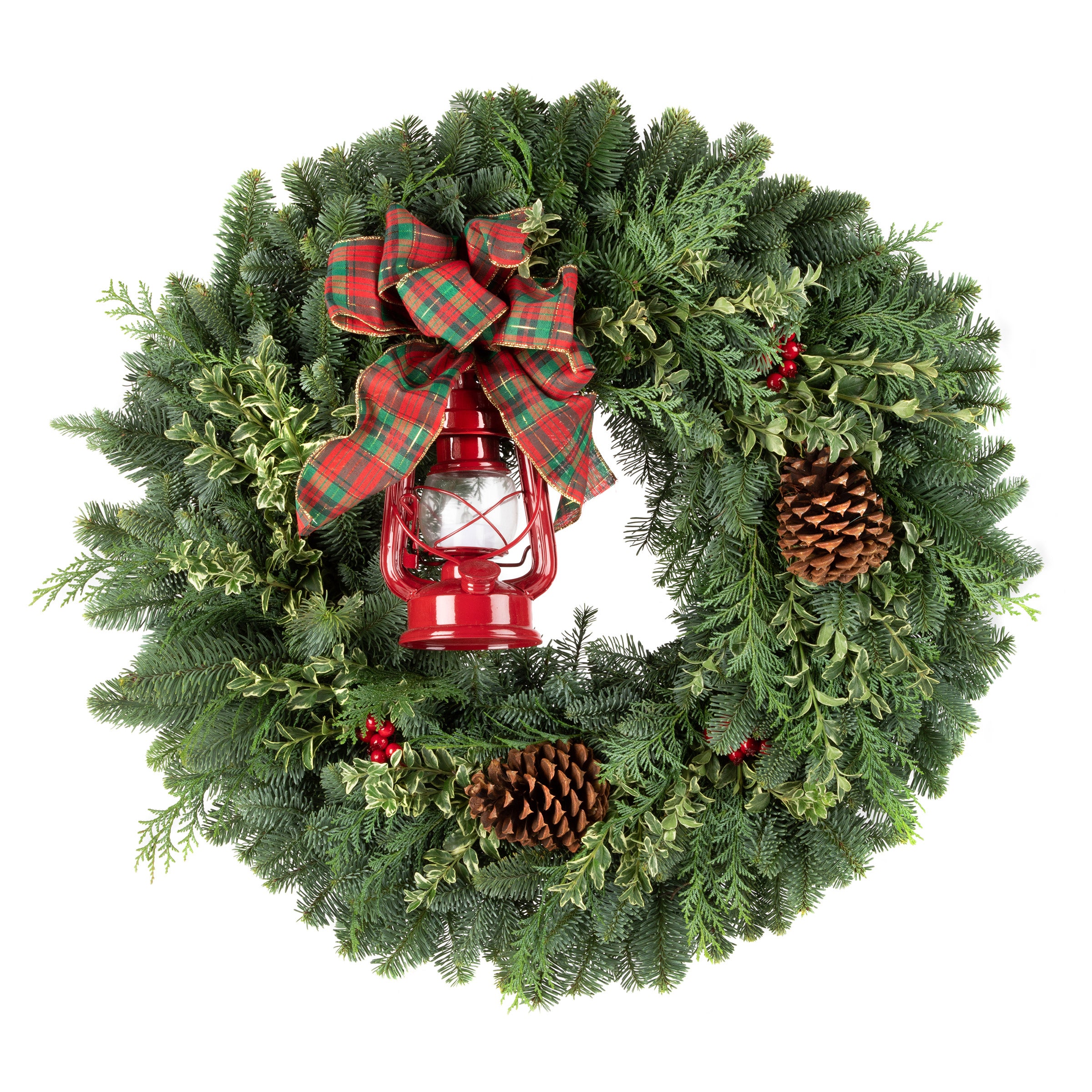 24" Fresh Country Living Lantern Fresh Wreath