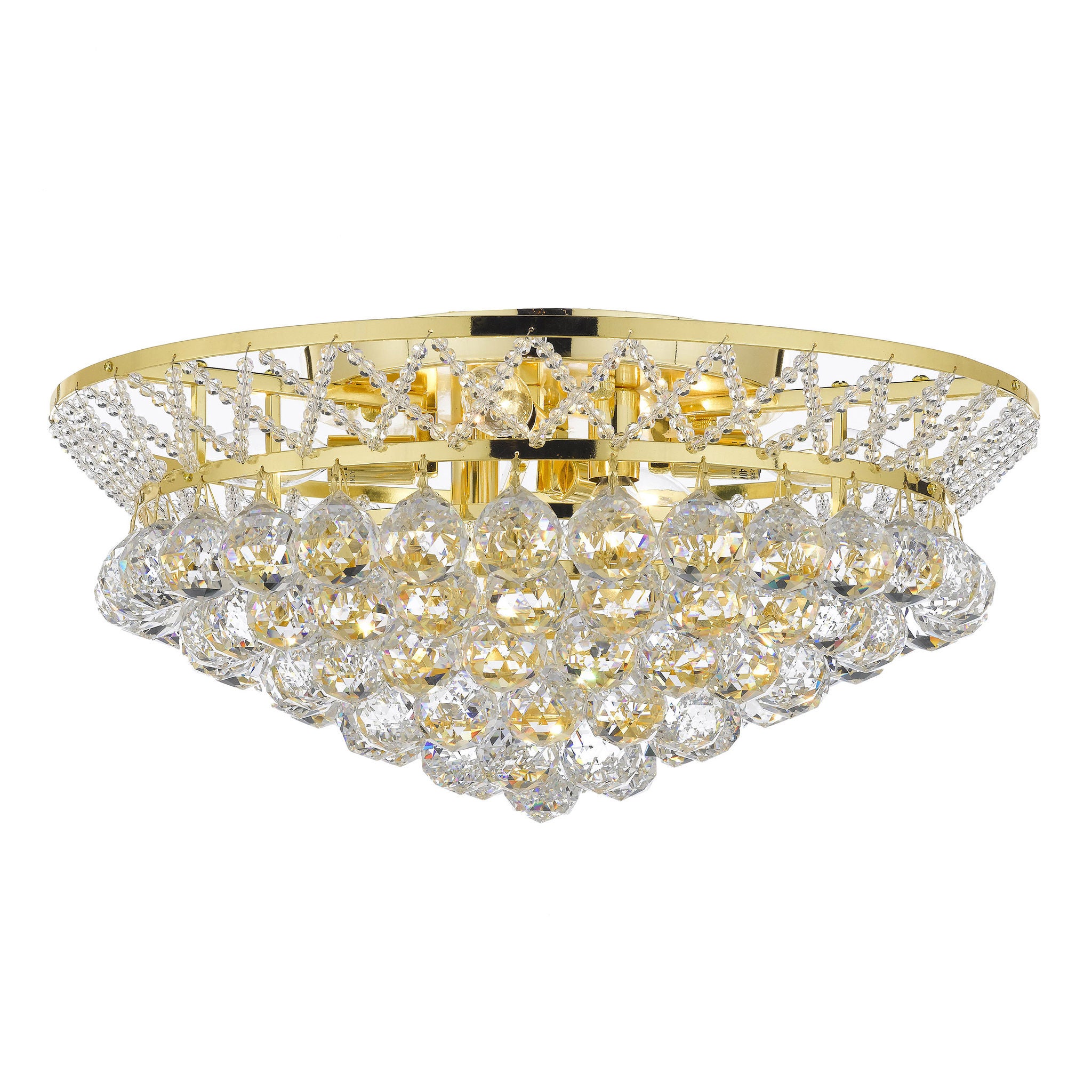 Lighting by Pecaso Charlotte Flush Mount Light Fixture with Heirloom Grandcut Crystal